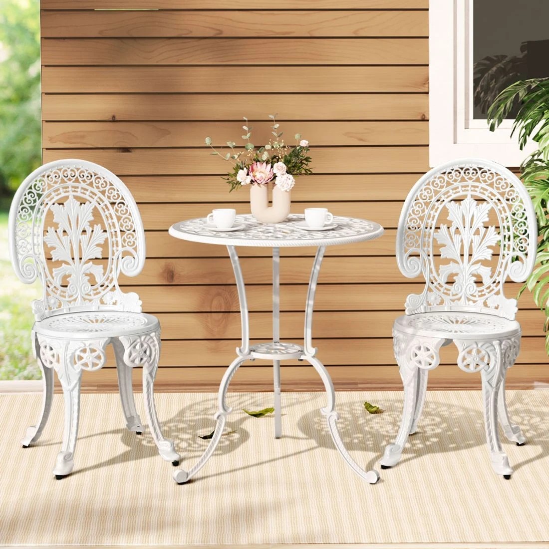 3 Gardeon 3PC Patio Furniture - White, 3 of 7