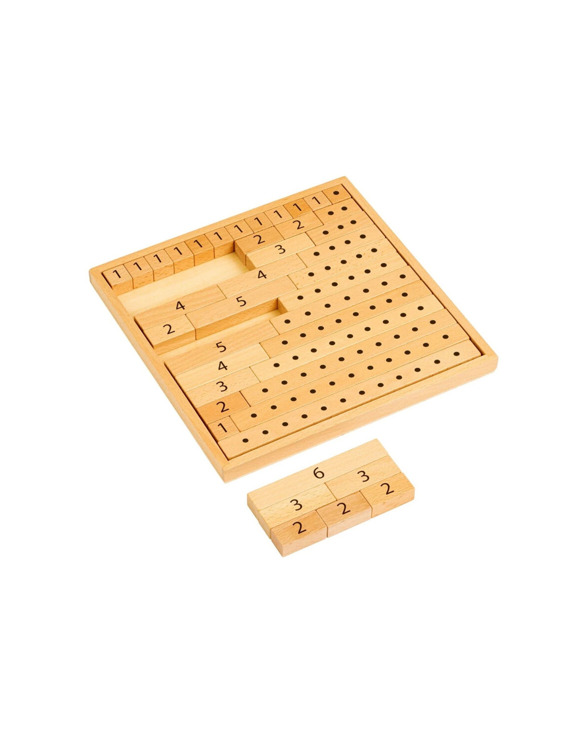 2 EDUCO Math Blocks Wooden Rods Learning Educational Toy Aged 3 Years Includes 1 - Brown, 2 of 3