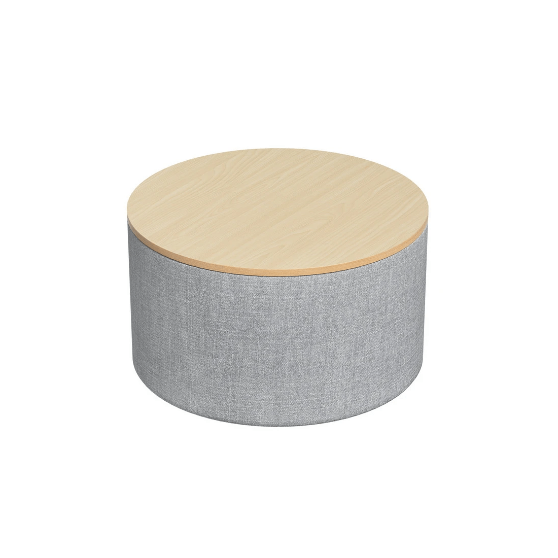 1 Artiss Storage Ottoman Blanket Box 60cm Linen Round - Multi, 1 of 6