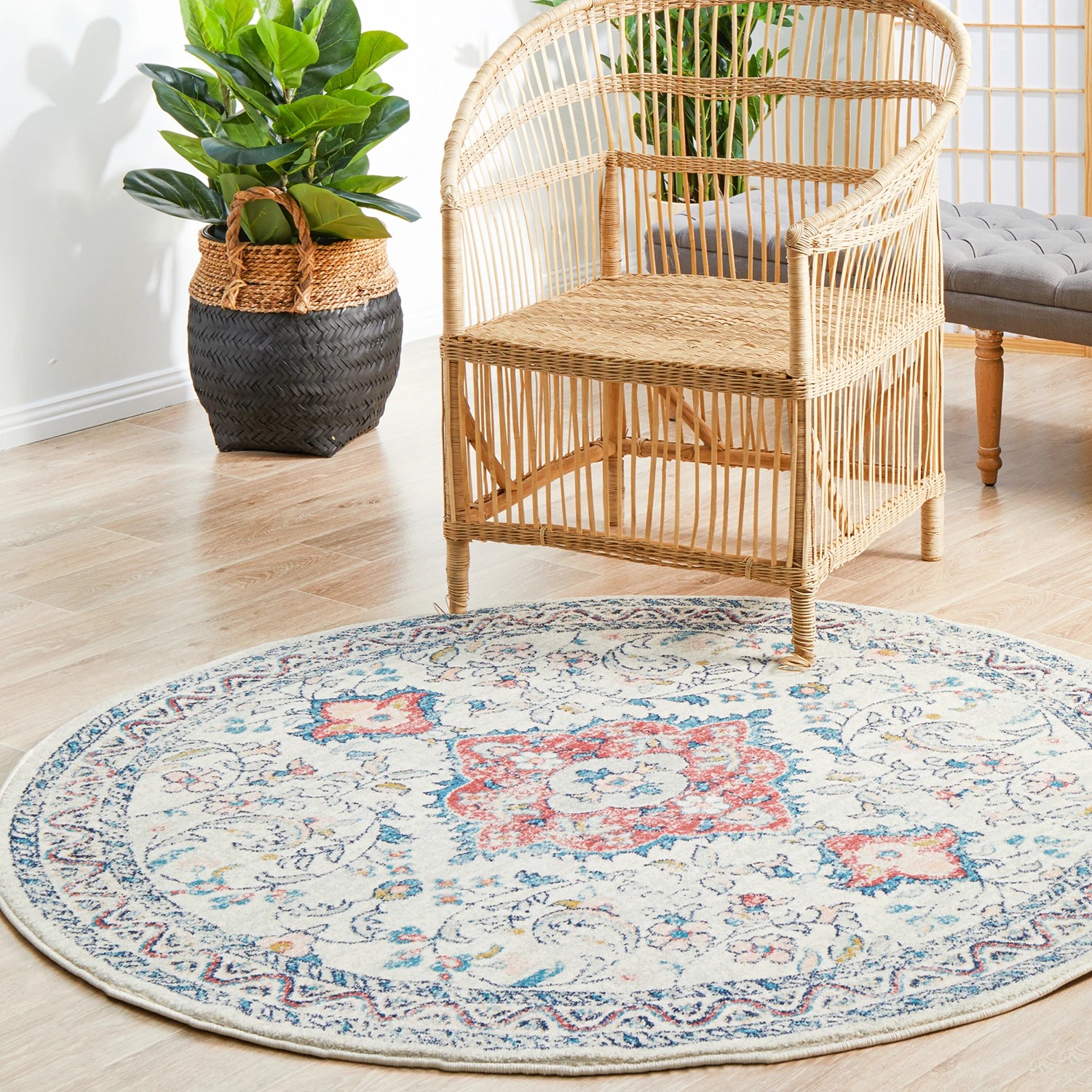 3 Common Ground Rugs Mason 705 240x240cm - Large Round Power Loomed Pet Friendly Rug - Multi, 3 of 7