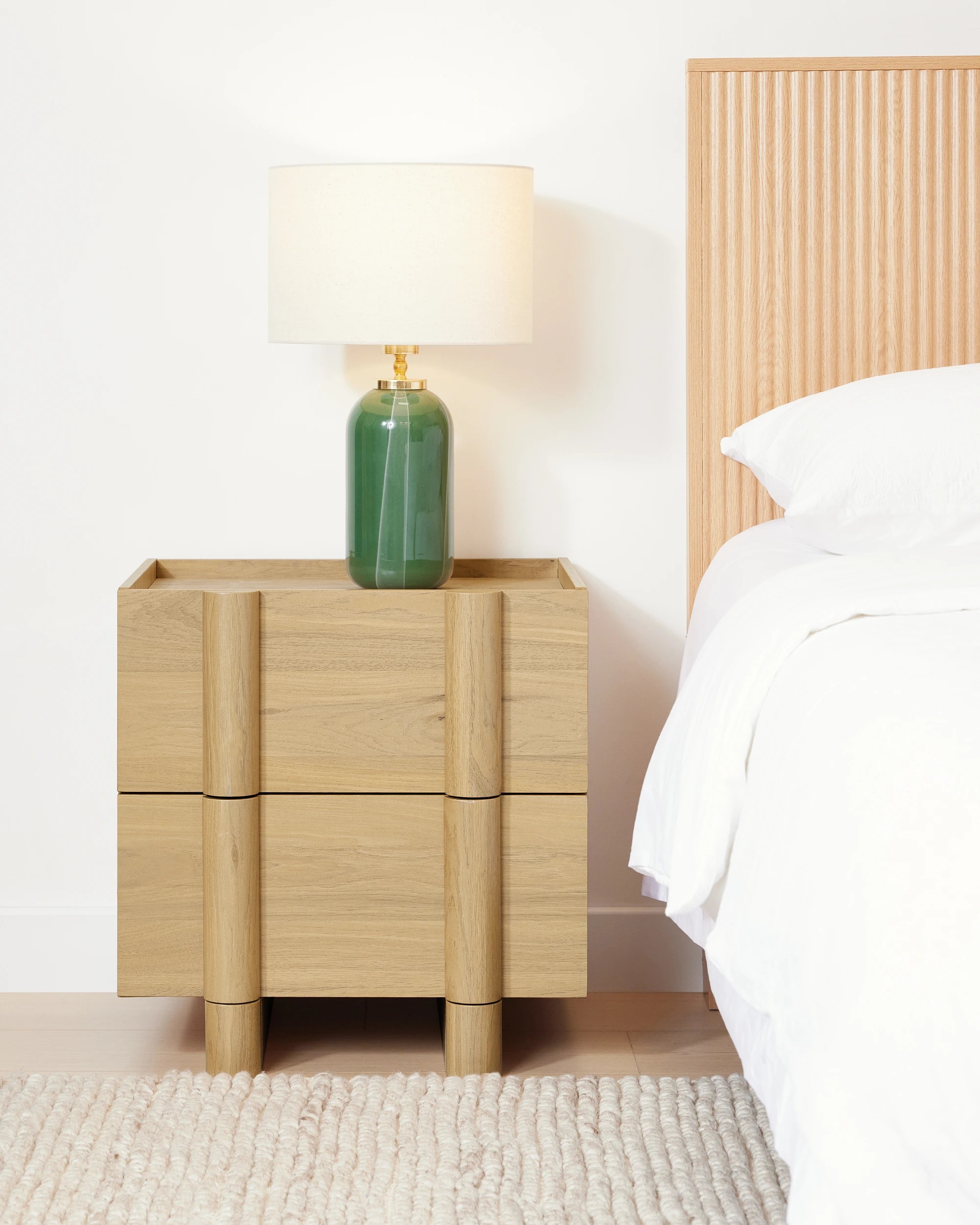 2 Piper 2 Drawer Bedside Table - Oak, 2 of 10