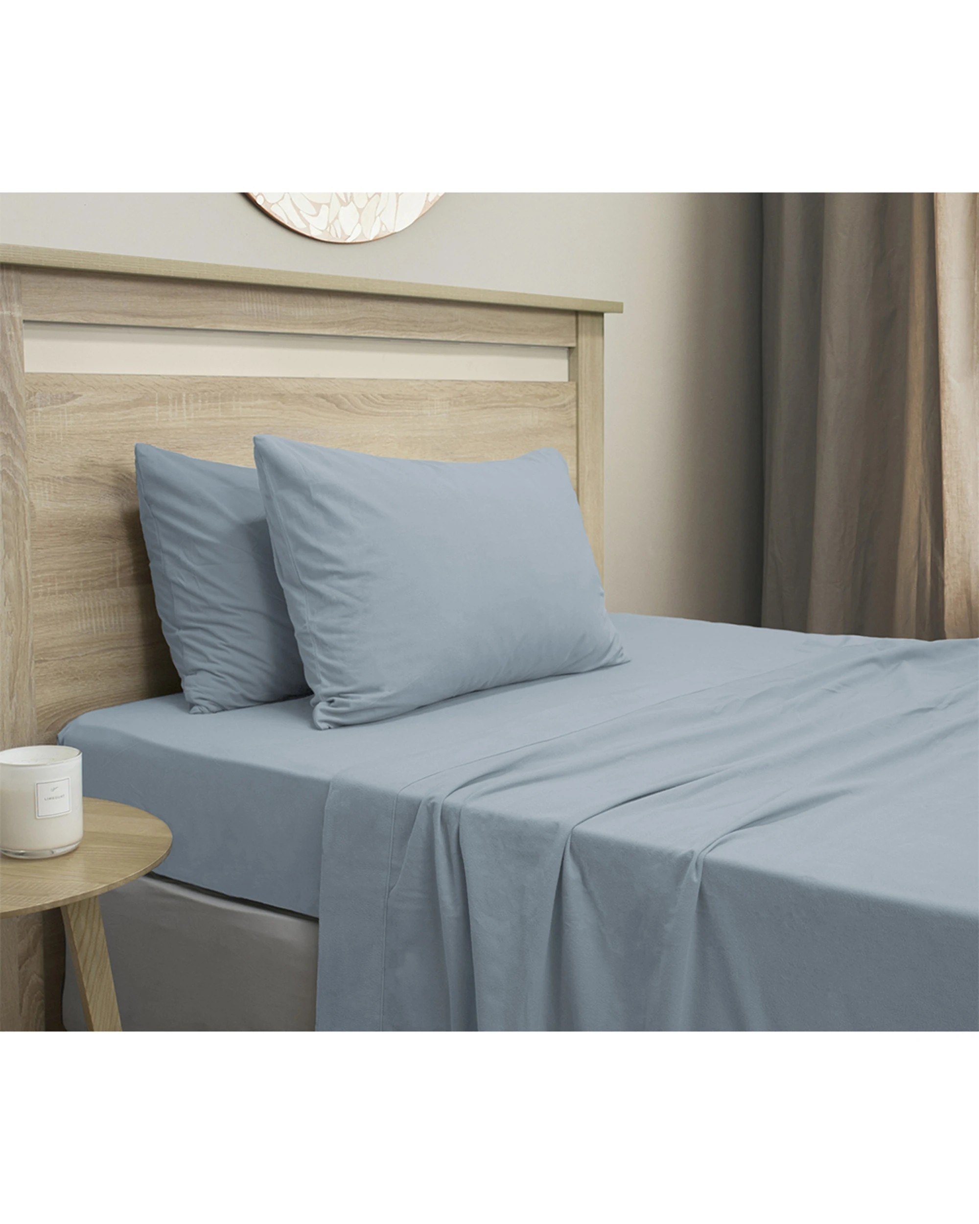 1 Ardor Boudoir Polyester Wrinkle Resistant MicroFlannel Bed Sheet Set - Double Bed - Blue, 1 of 3