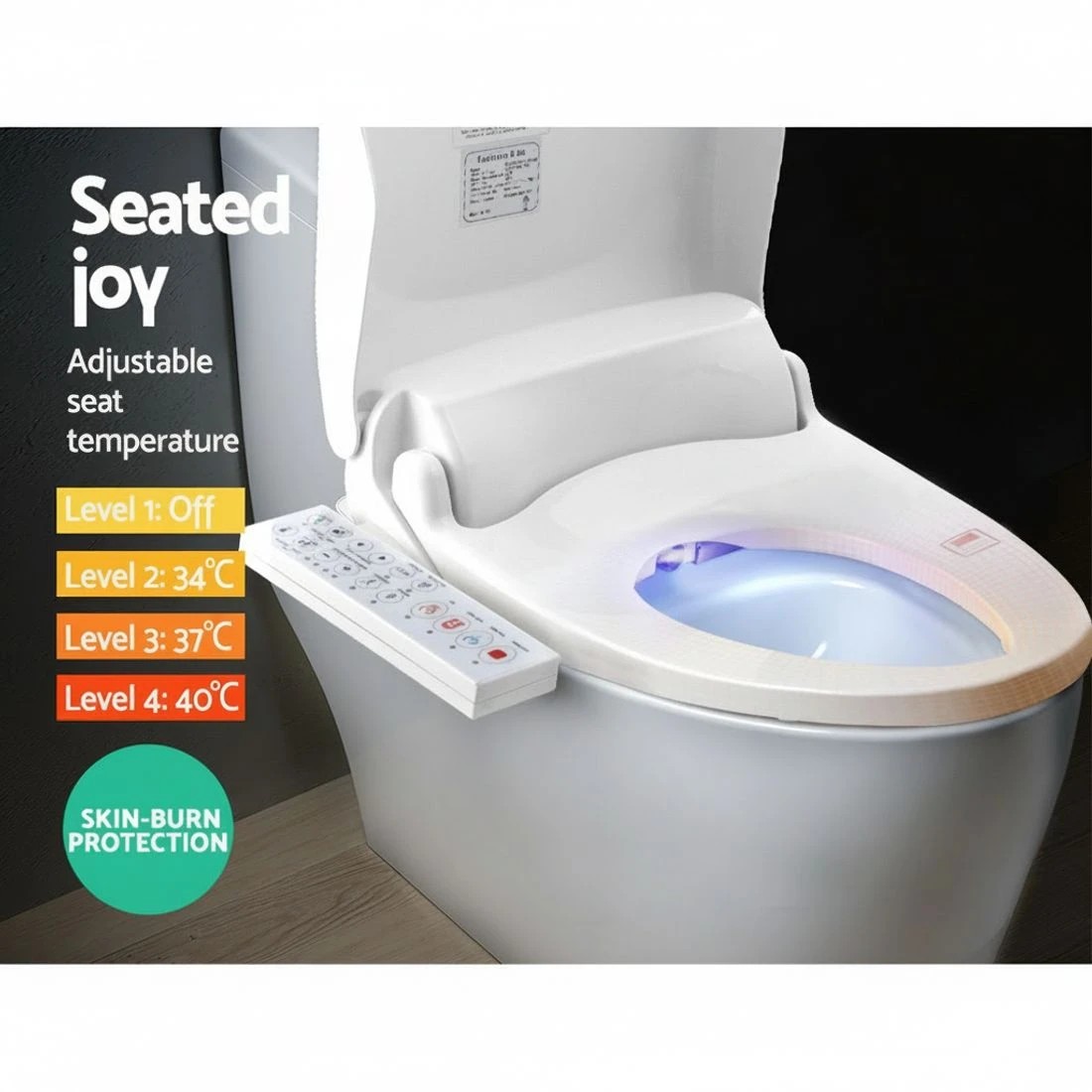3 Cefito Electric Bidet Toilet Seat Cover Bathroom Spray Water Wash - White, 3 of 4