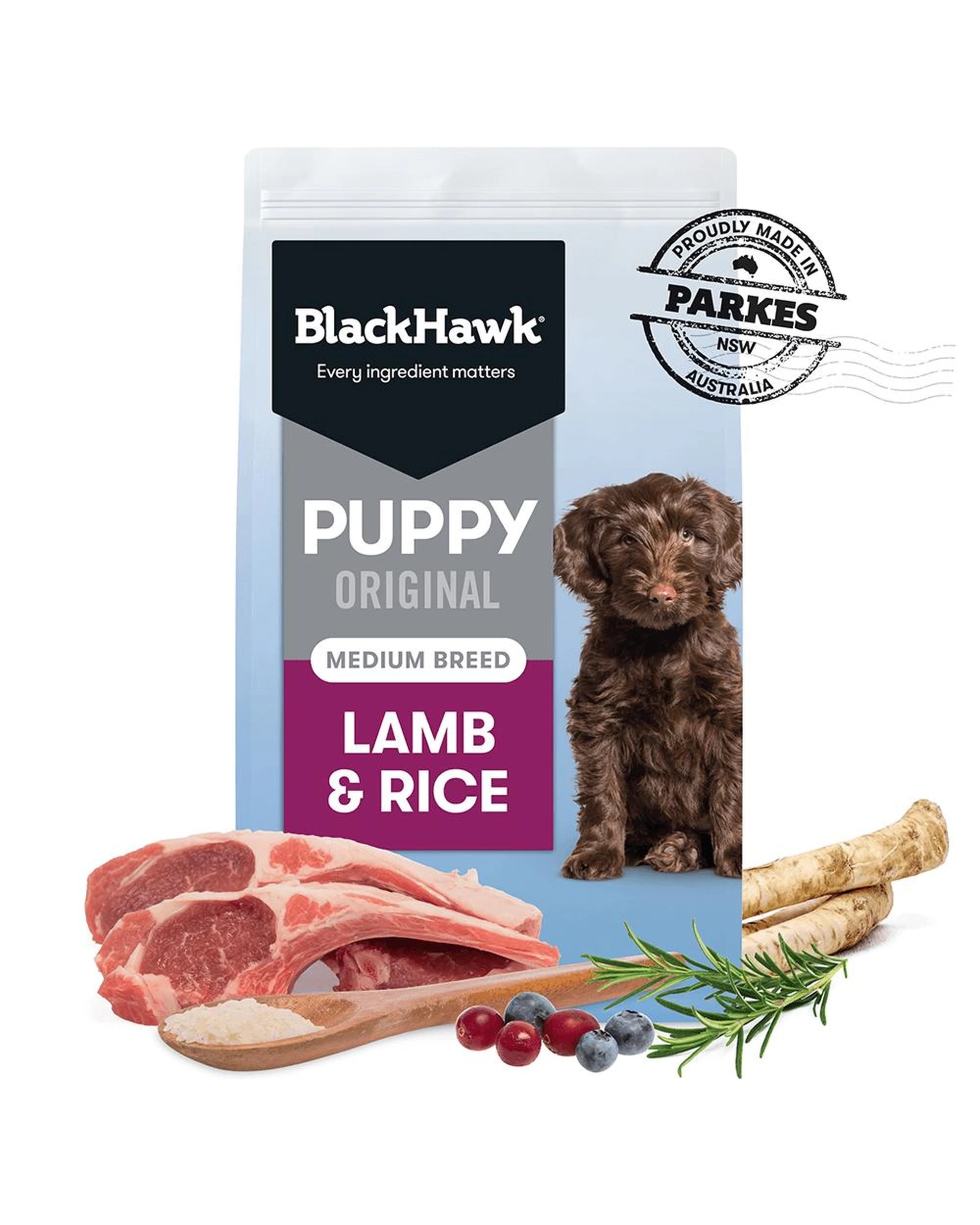 2 Black Hawk Puppy Medium Breed Holistic Dog Food Lamb & Rice 10kg, 2 of 4