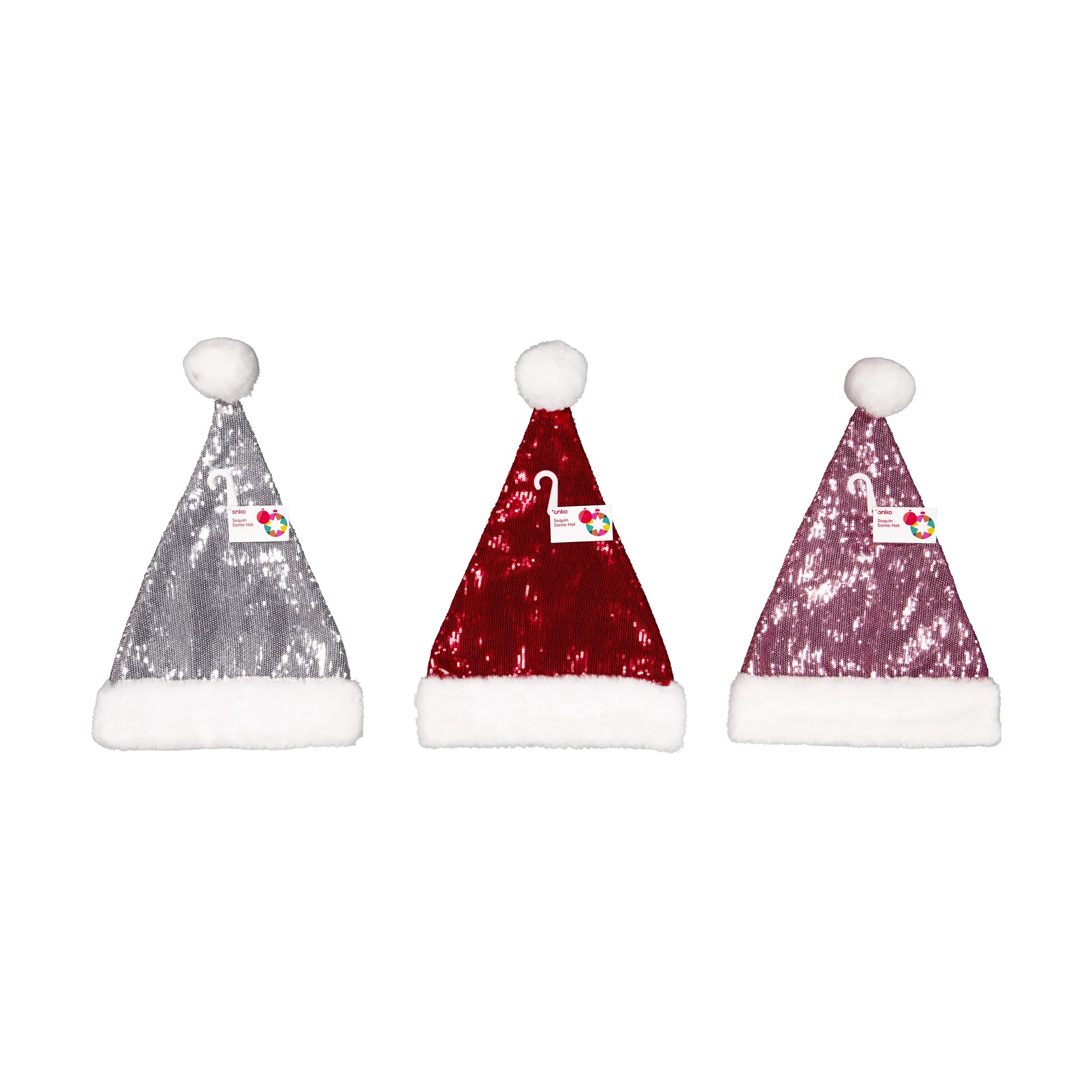 2 Sequin Santa Hat - Assorted, 2 of 2