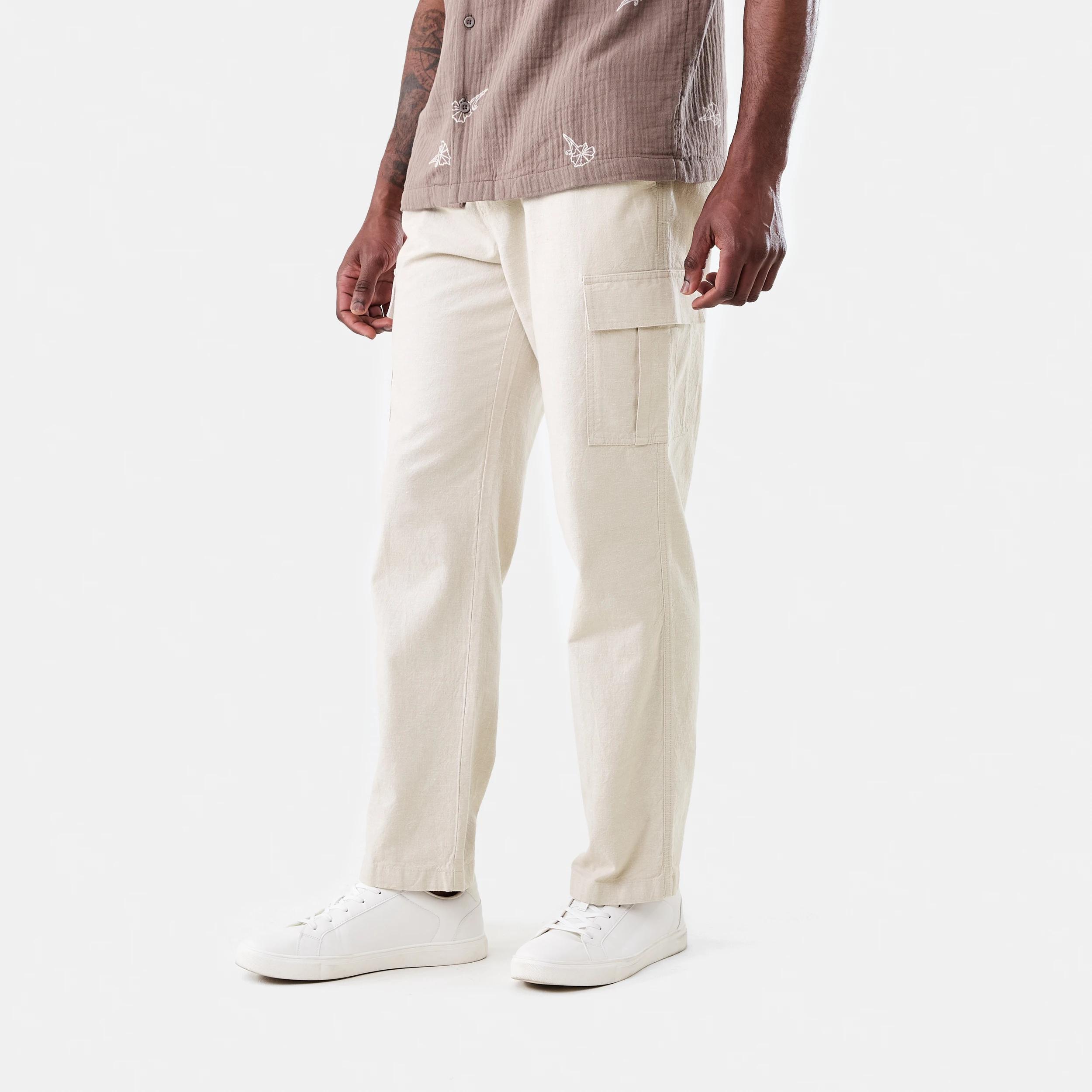 2 Elastic Waist Textured Cargo Pants Bge Barley, 2 of 6