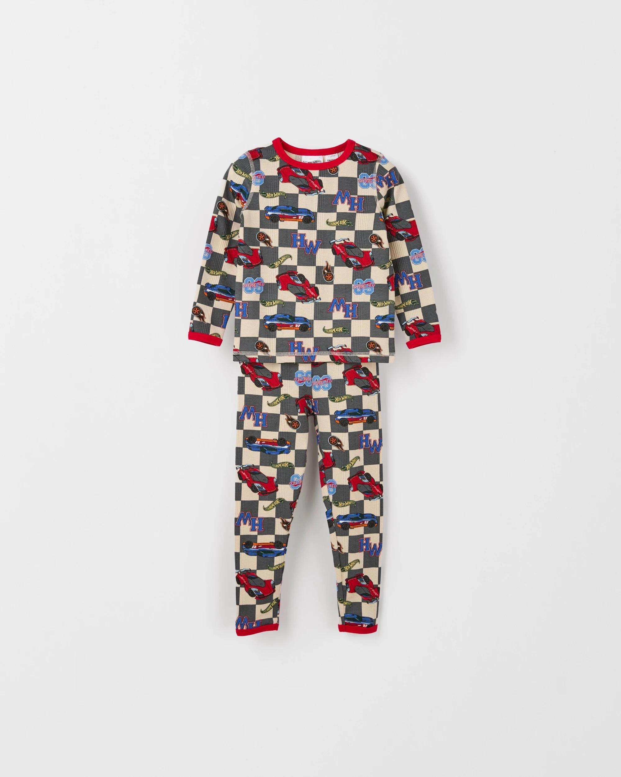 4 Hot Wheels Australian Cotton Younger Boys Waffle Pyjama Set HOT WHEELS, 4 of 6
