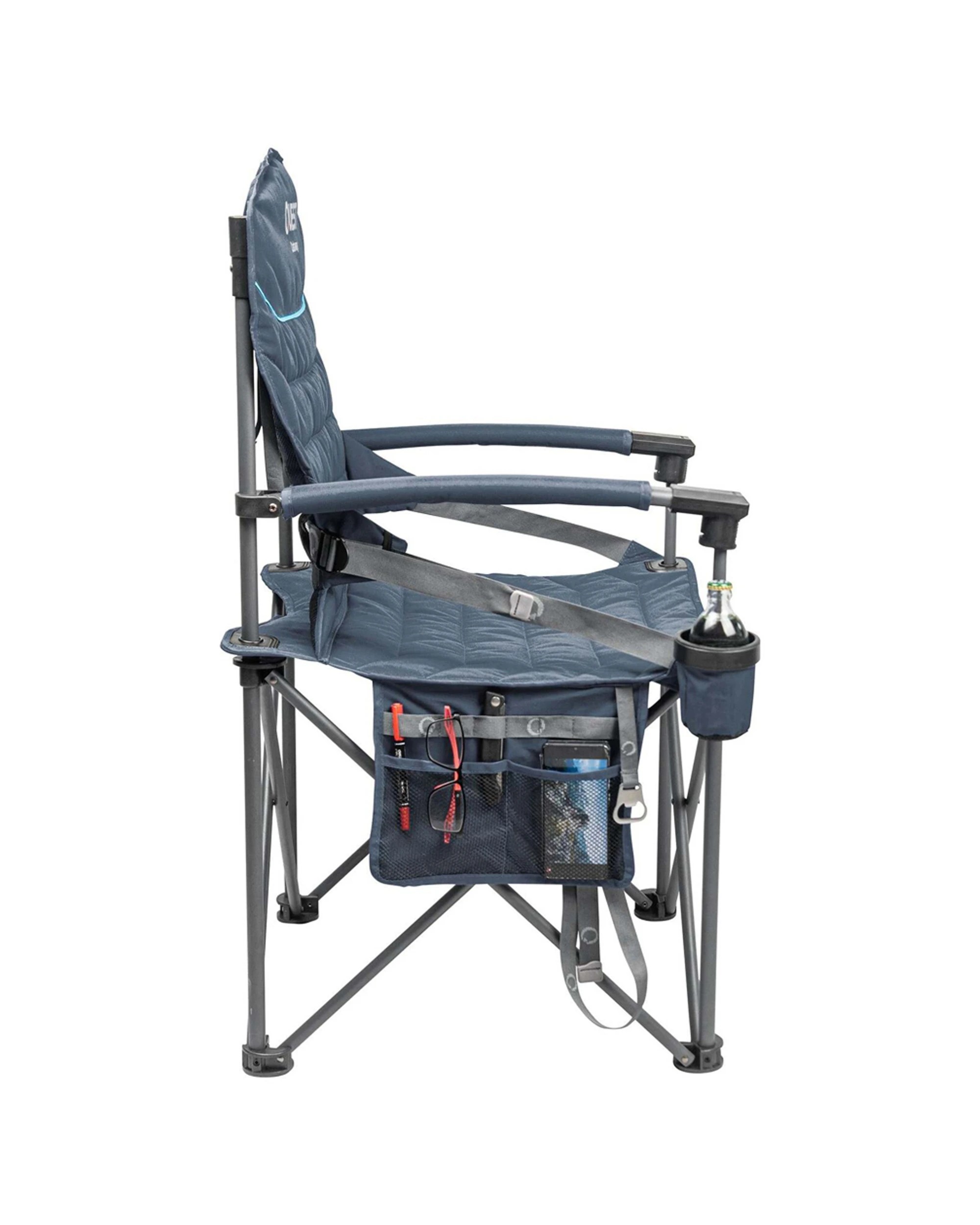 4 Quest Outdoors Castaway Hard Arm Camp Chair Adjustable Lumbar Support Compact - Blue, 4 of 7