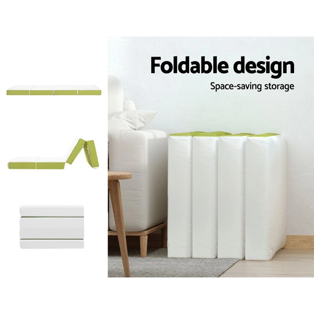 6 Giselle Bedding Foldable Mattress Folding Foam Single - Green, 6 of 6