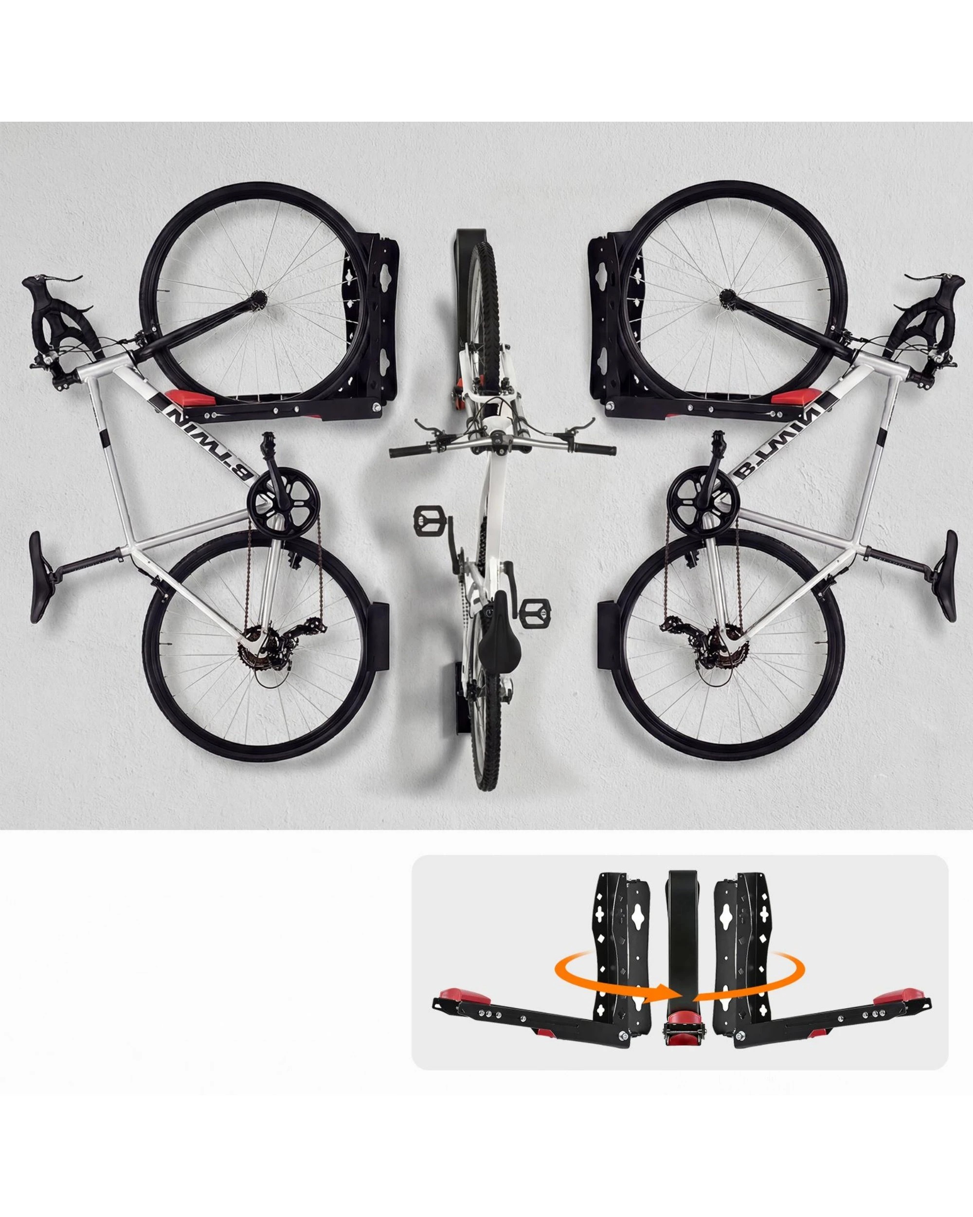 5 Advwin Bike Repair Stand Foldable and 360° Rotatable 4-Leg Bike Rack with Tool Tray - Black, 5 of 8