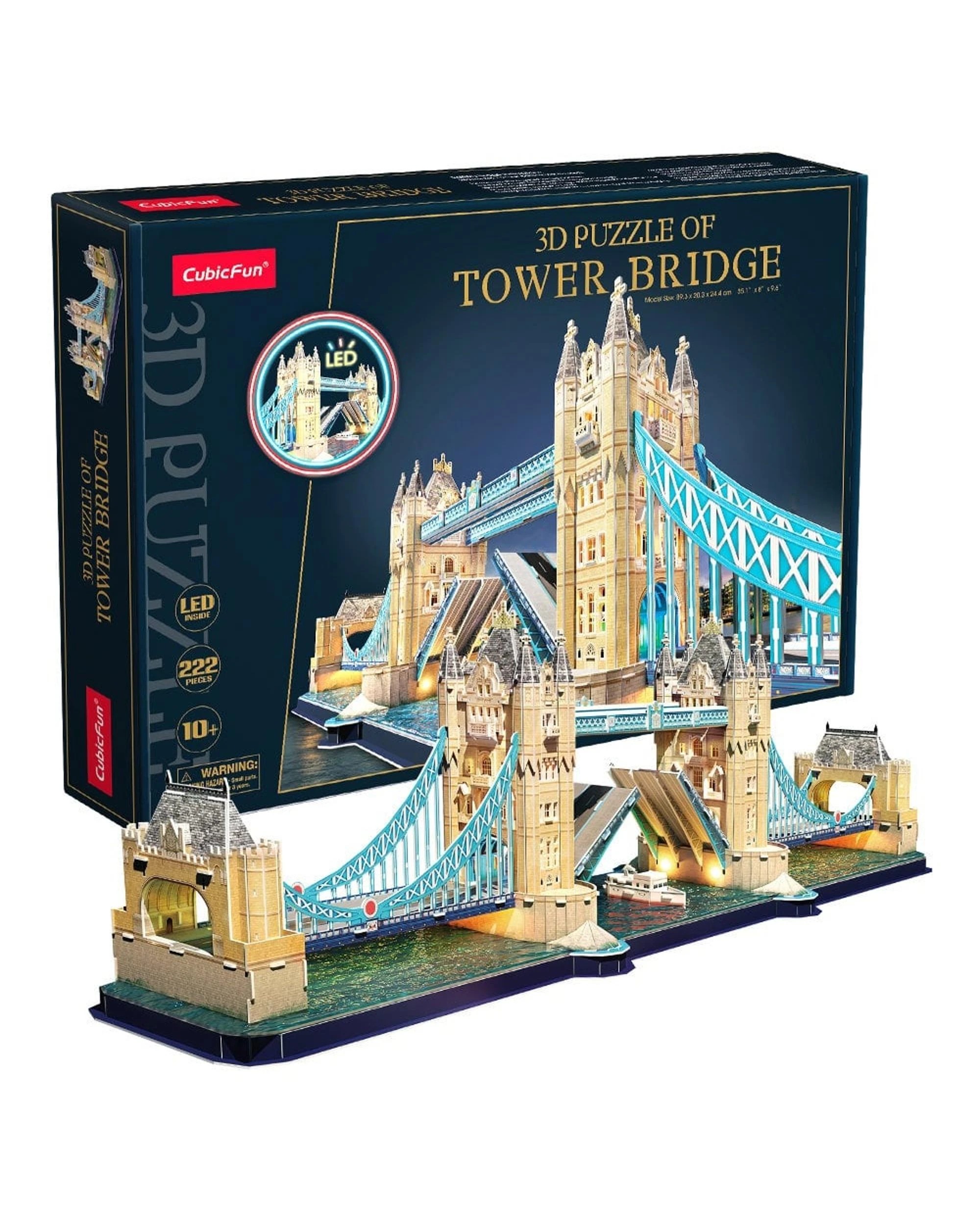 1 CubicFun LED Tower Bridge 222 Piece 3D Puzzle Model Kit, 1 of 2
