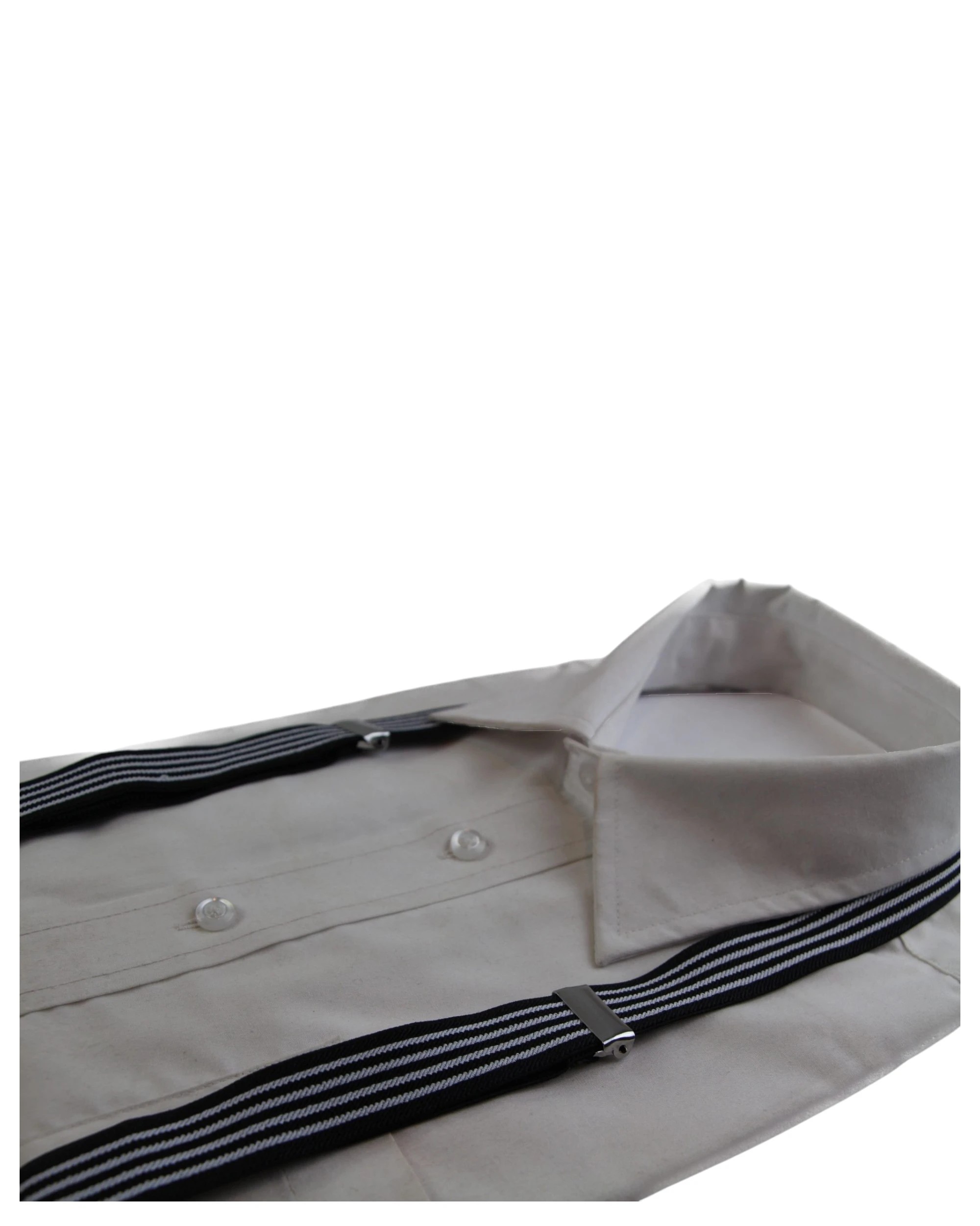 5 Zasel Mens Adjustable Black & White Striped Patterned Suspenders - Multi, 5 of 5