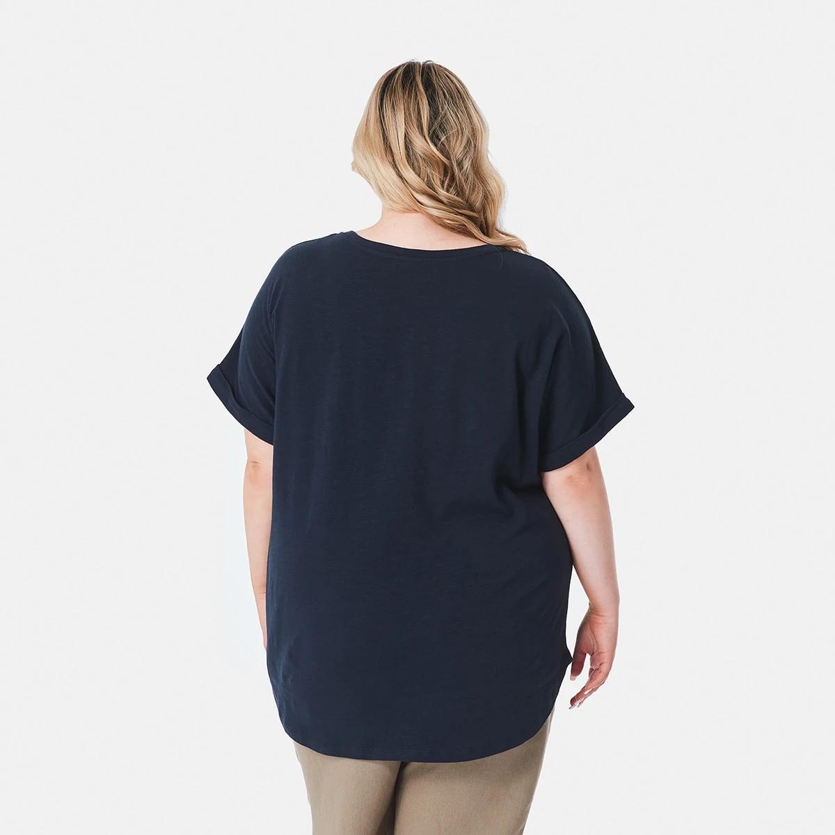 3 Curve Short Sleeve Longline Slub T-shirt SKY CAPTAIN, 3 of 8