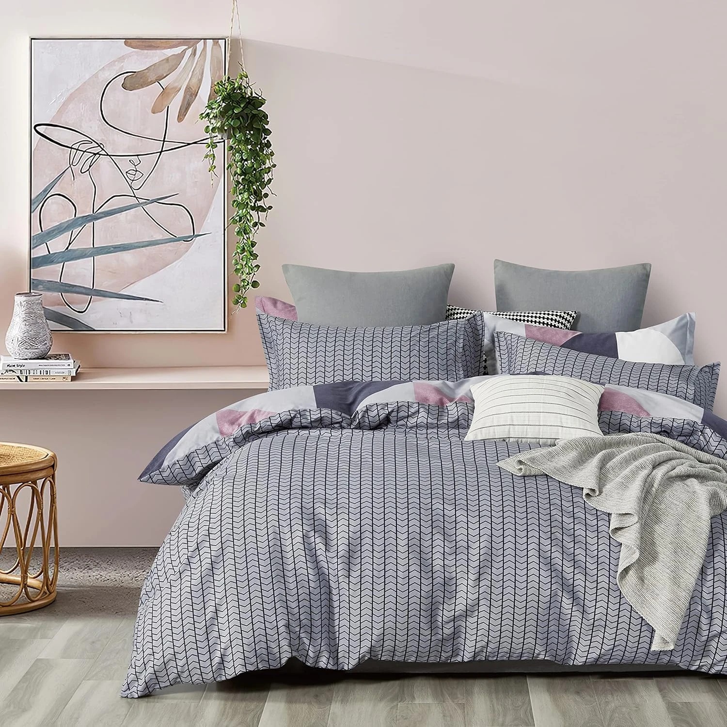 2 Gioia Casa Printed Cotton Reversible Quilt Cover Set - Queen Bed - Dylan, 2 of 6