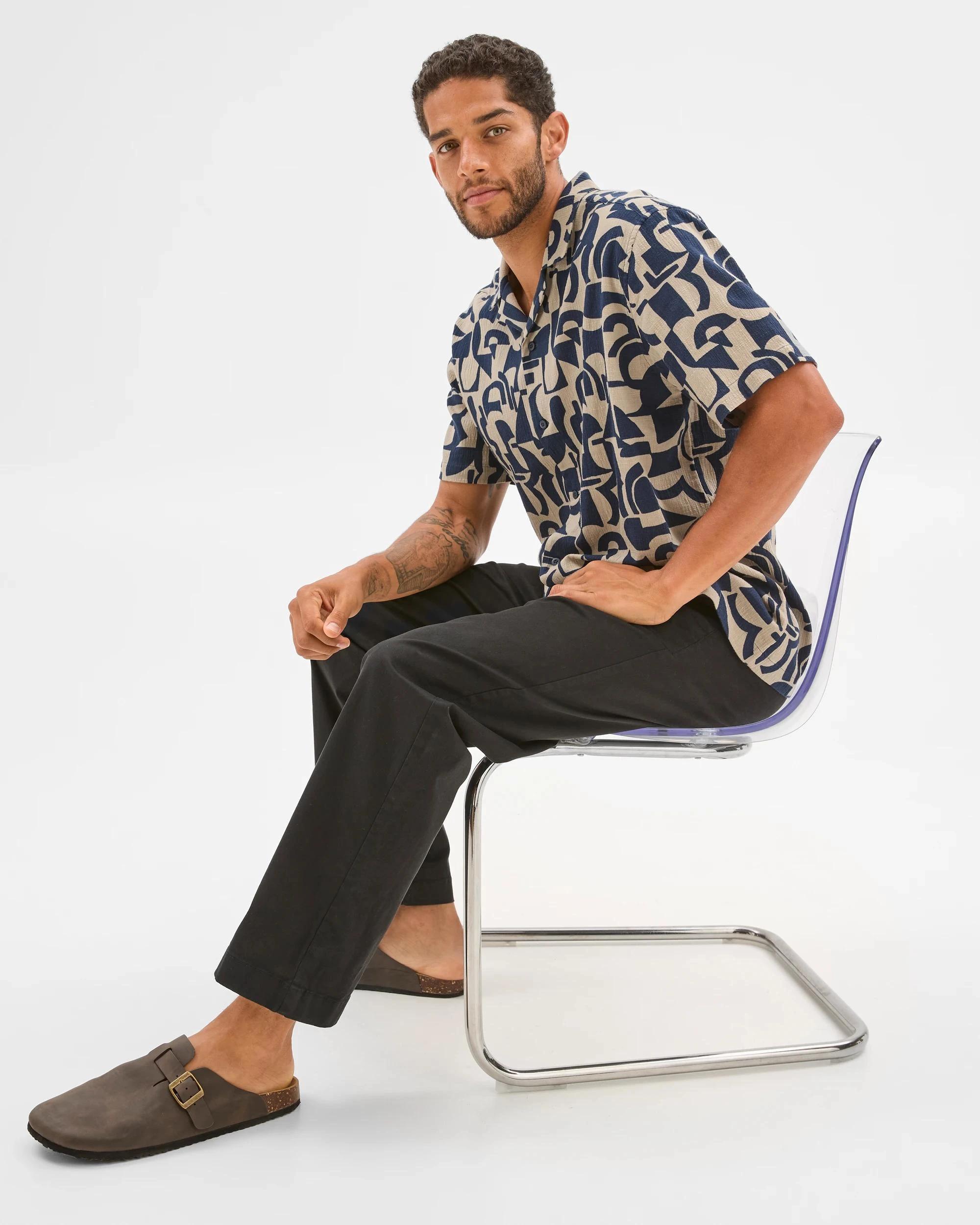 6 Target Crinkle Print Shirt WALNUT, 6 of 6