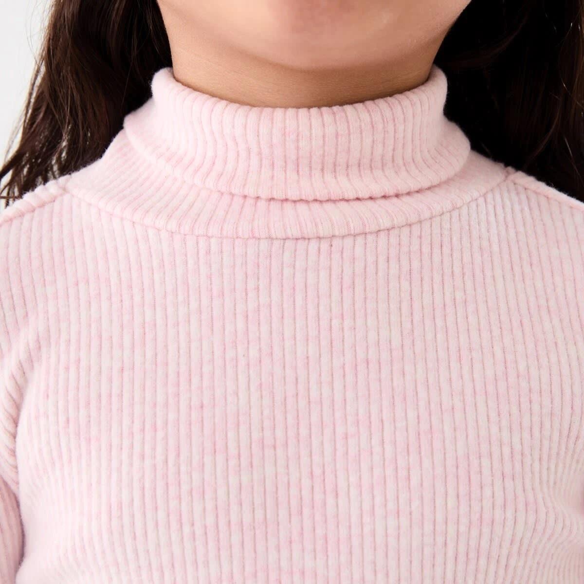 4 Long Sleeve Skivvy Top Pink Marle, 4 of 6