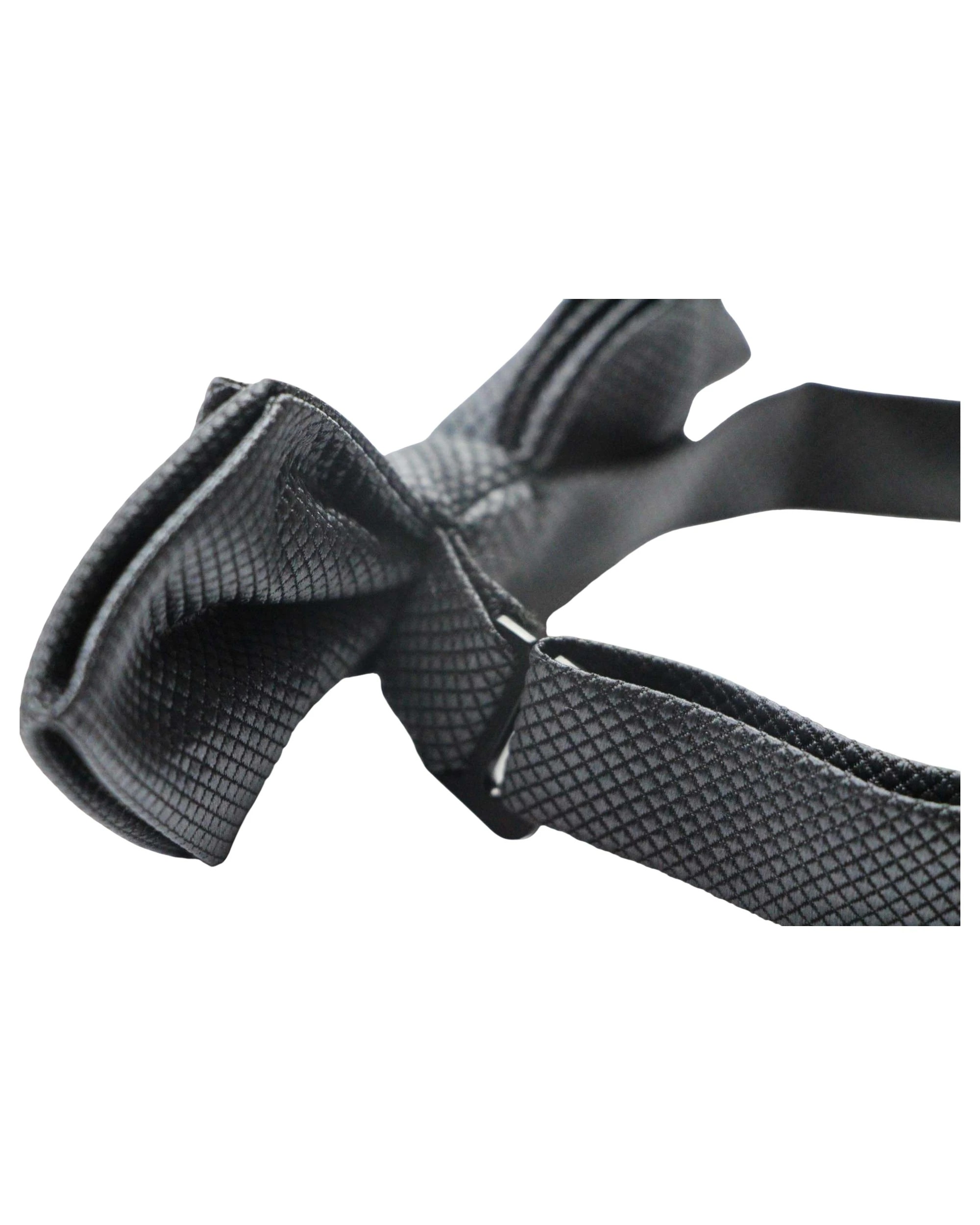2 Zasel Mens Gunmetal Diamond Shaped Checkered Bow Tie, 2 of 3