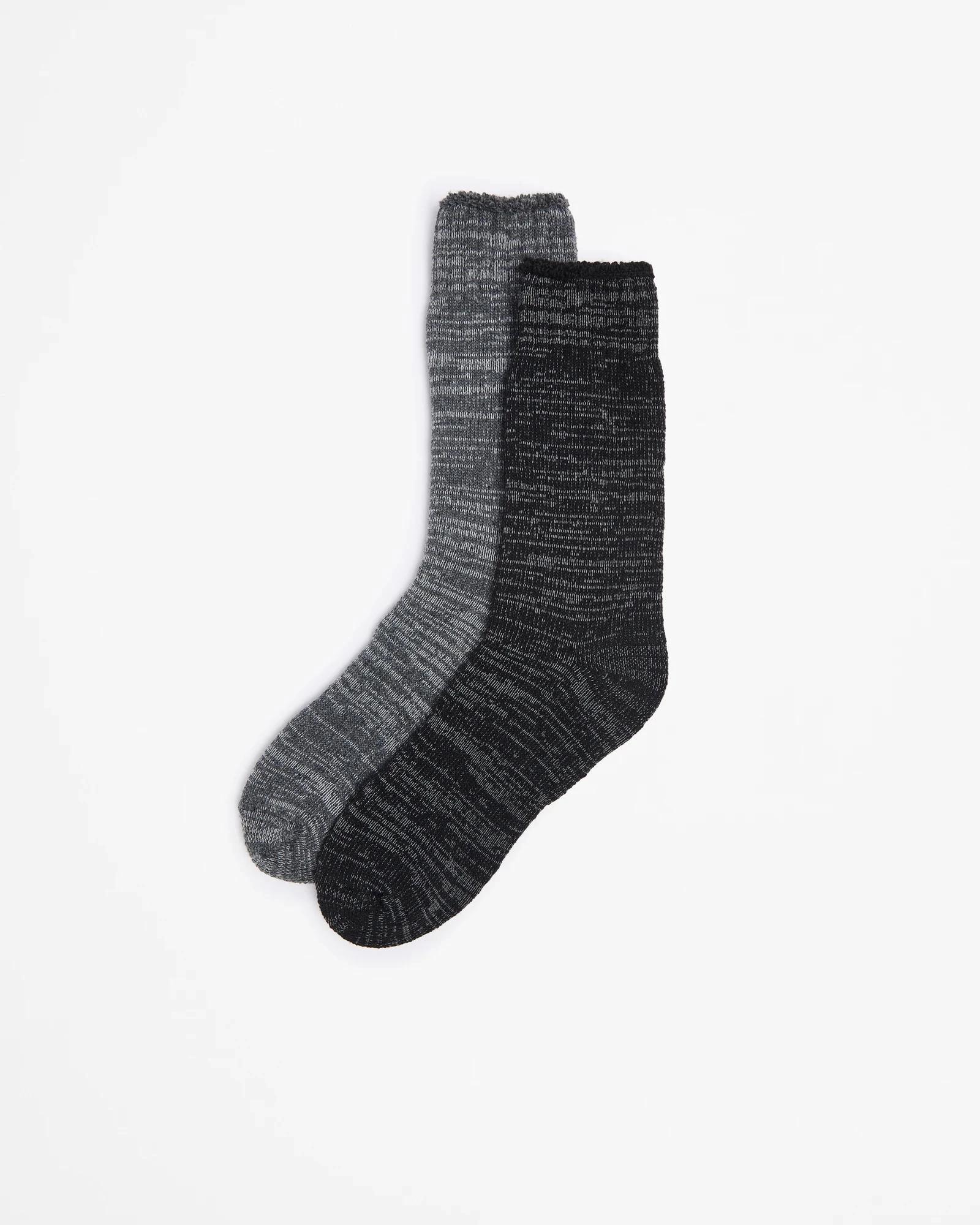 1 Target 2 Pack Outdoor Crew Socks BLACK / GREY MARLE, 1 of 3