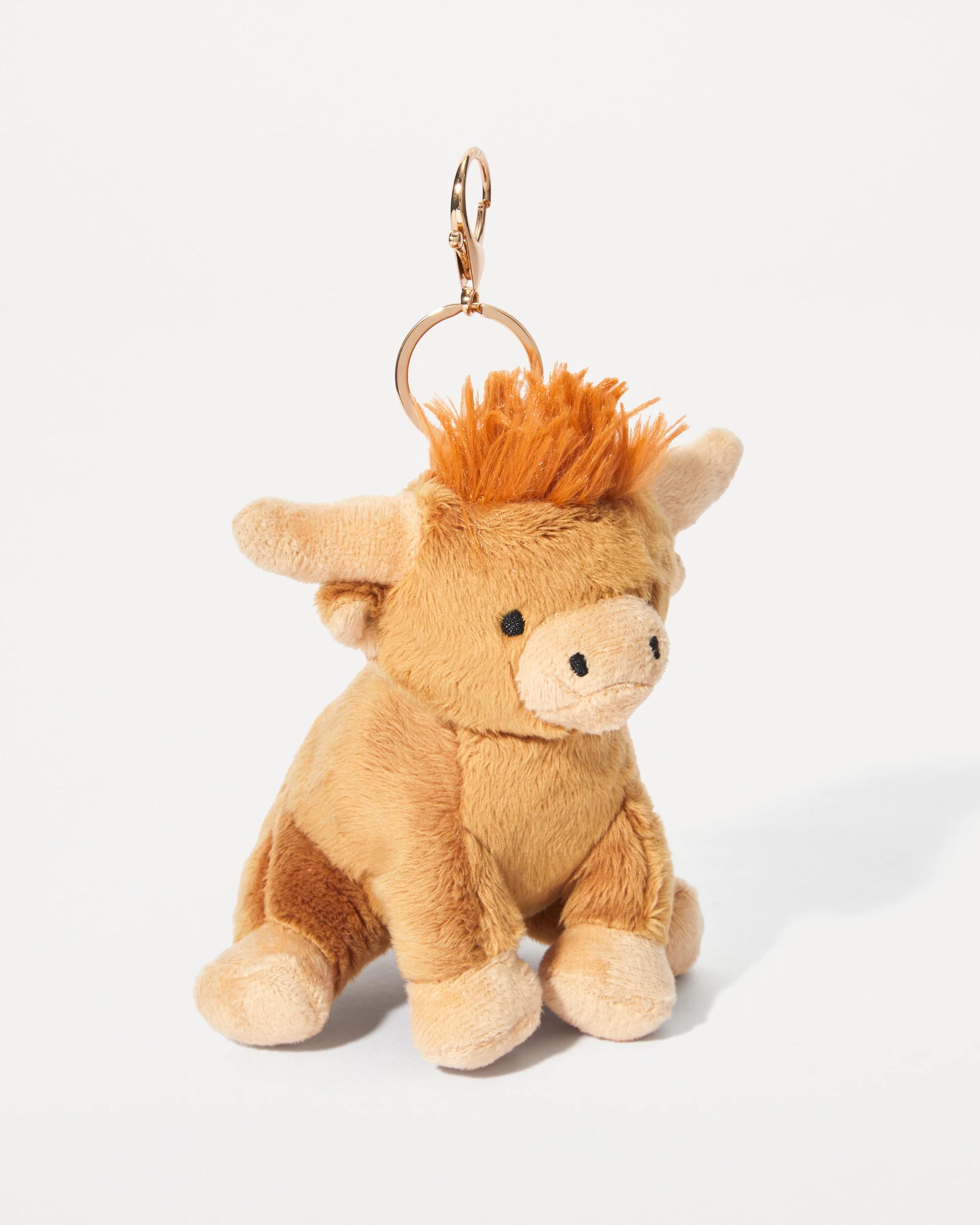 1 Highland Cow Charm Keyring - Brown and Gold Tone Brown, 1 of 5