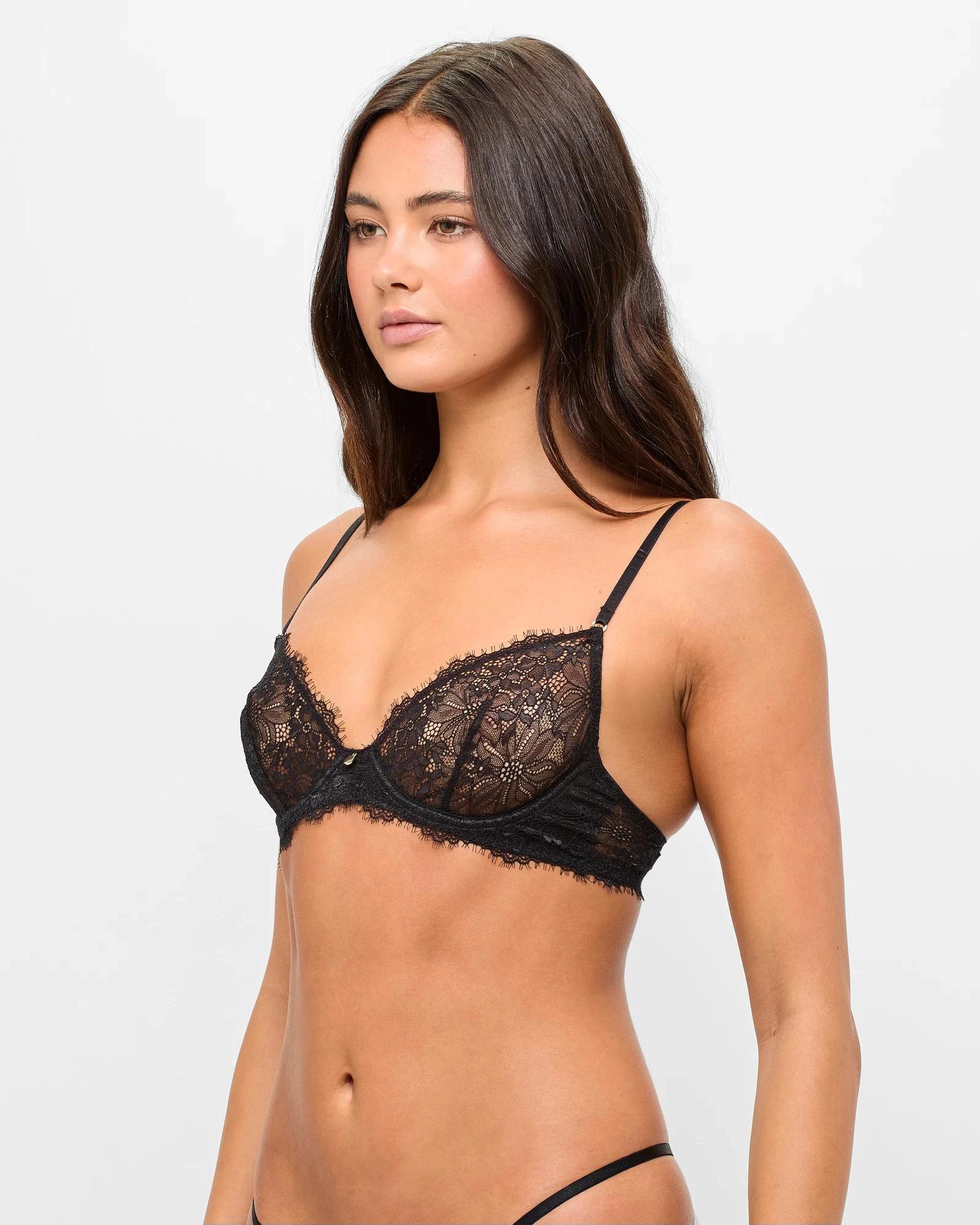 3 Chella Lace Plunge Underwire Bra - Lily Loves BLACK, 3 of 4