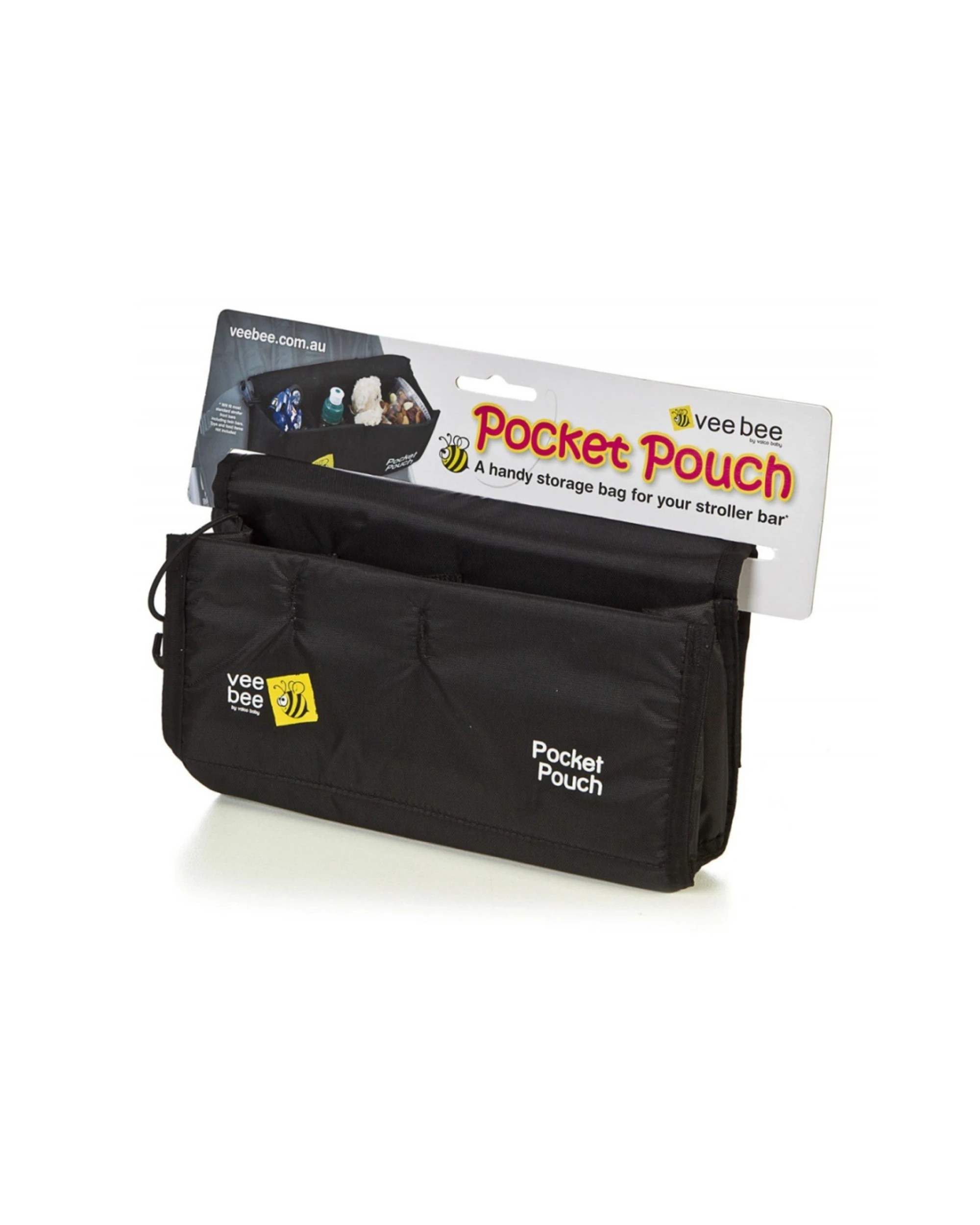 1 VeeBee Universal Stroller Pram Pocket Pouch With 3 Mesh Compartments - Black, 1 of 5