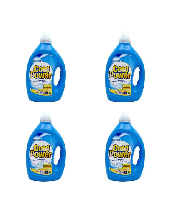 COLD POWER 4PK Cold Power 2L Laundry Liquid Front Loader Top Loader Advanced Clean - Blue