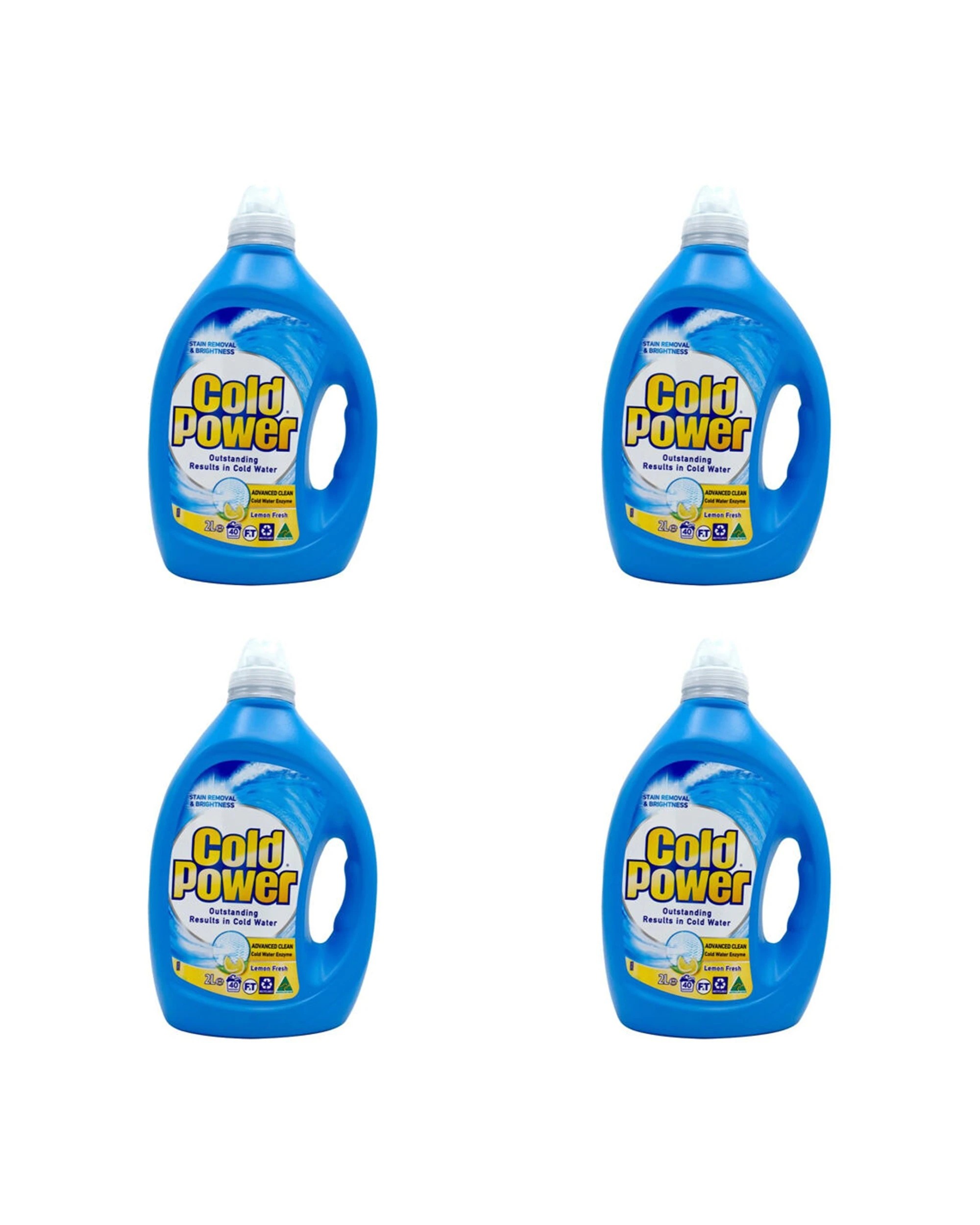 1 COLD POWER 4PK Cold Power 2L Laundry Liquid Front Loader Top Loader Advanced Clean - Blue, 1 of 4