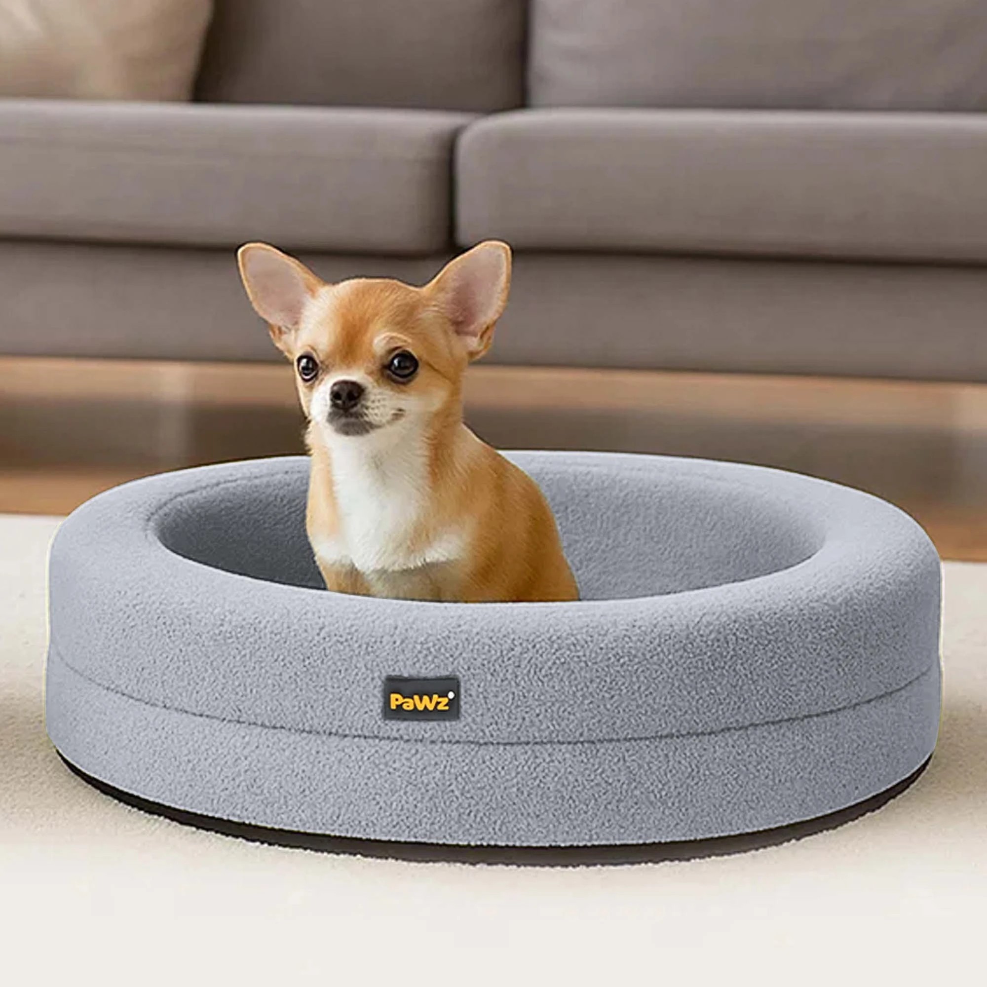 8 Pawz Washable Round Pet Bed  M - Grey, 8 of 9