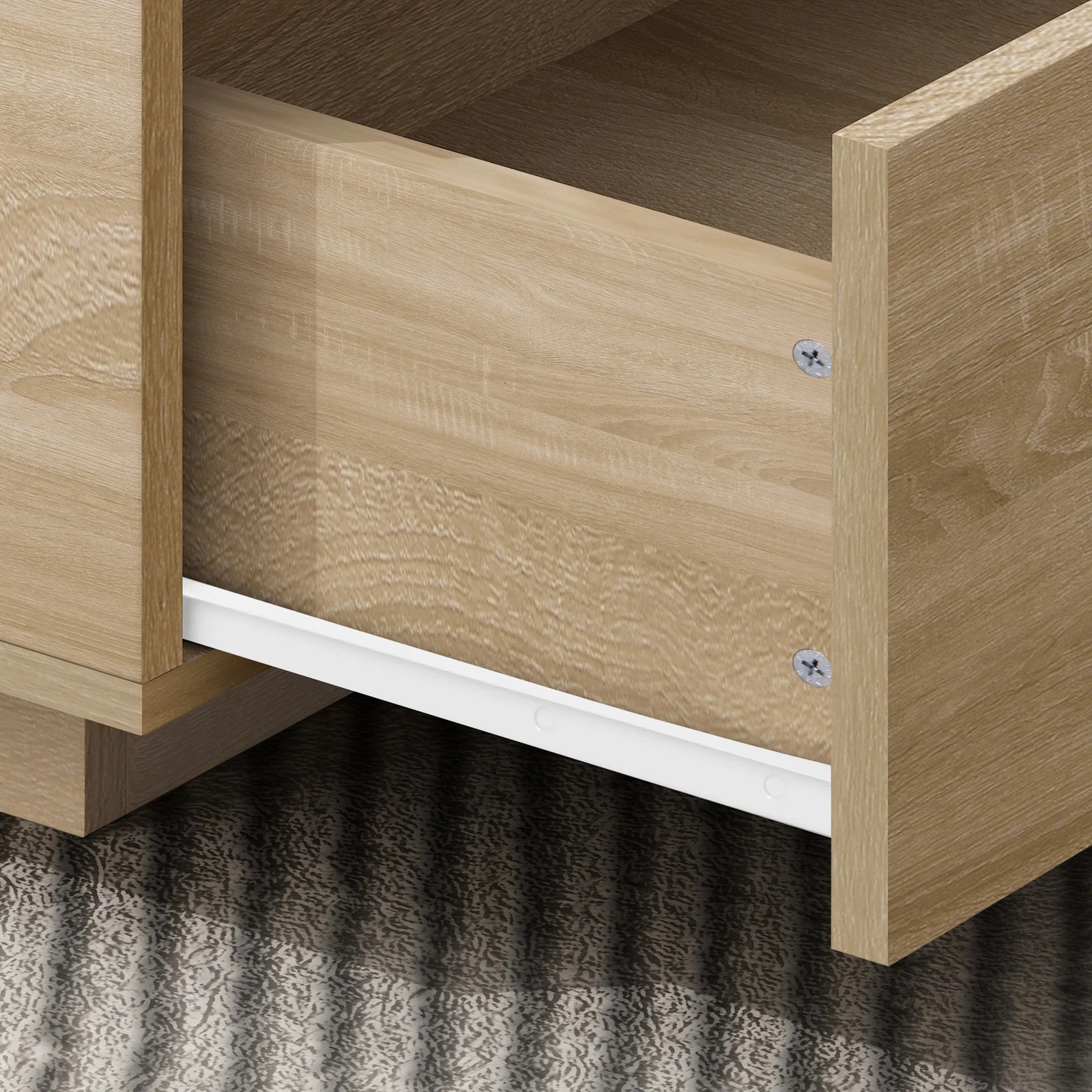 6 Alfordson Coffee Table LED RGB Light Storage Drawer Modern Furniture - Oak, 6 of 9