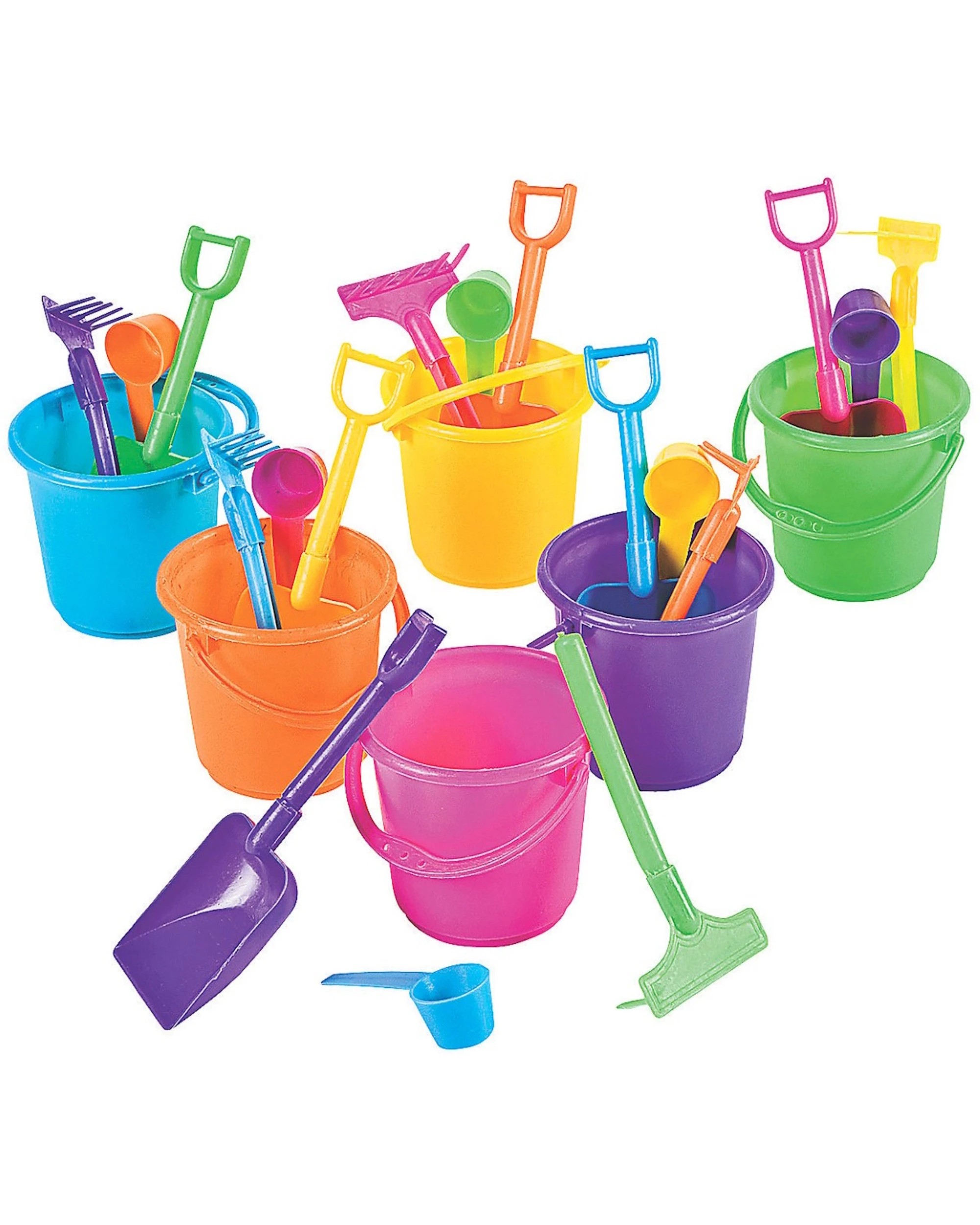 1 Partyrama Mini Beach Bucket Sets Pack of 12, 1 of 4
