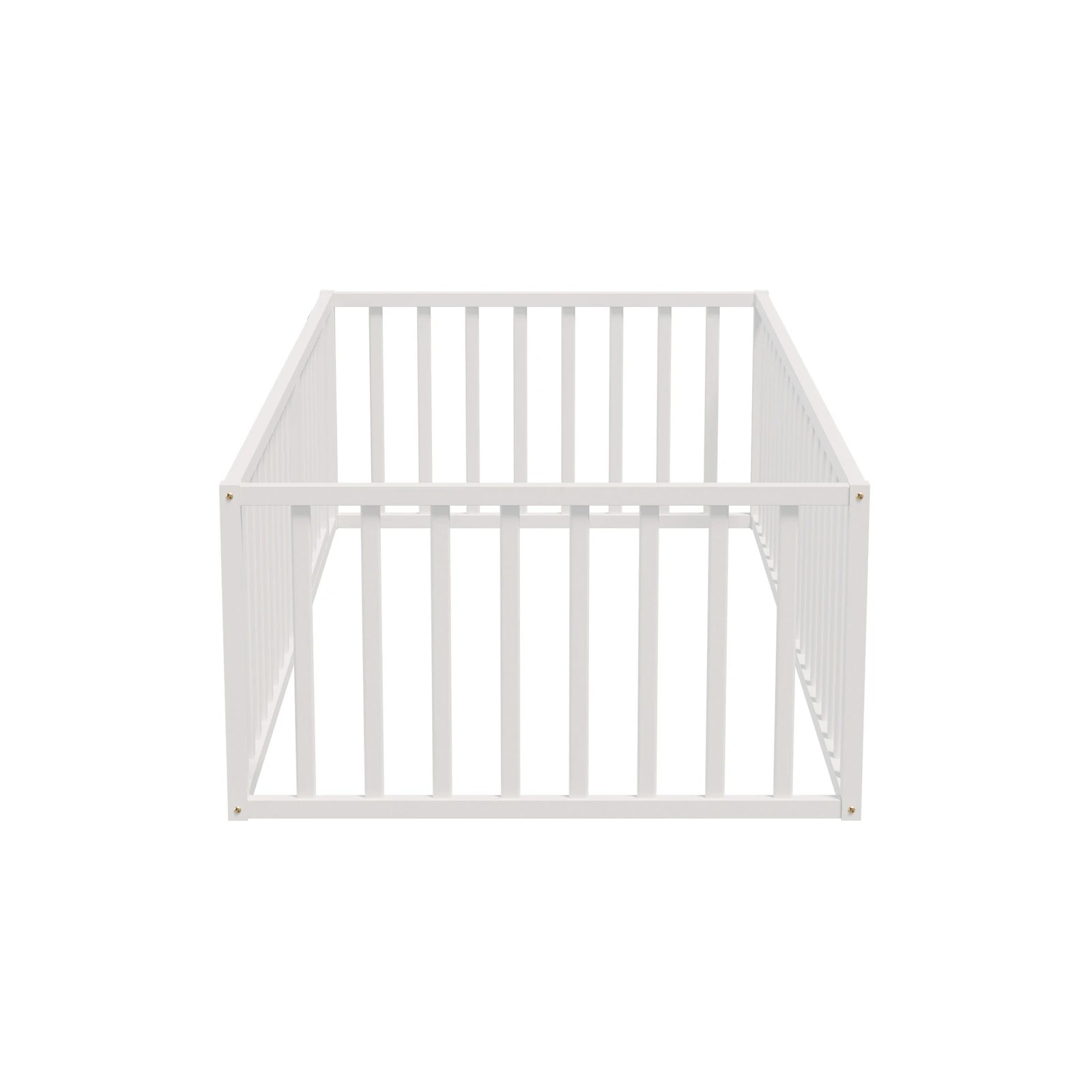 8 Oikiture 2-in-1 Kids Bed Play Centre Wooden Fence Gate Single - White, 8 of 8