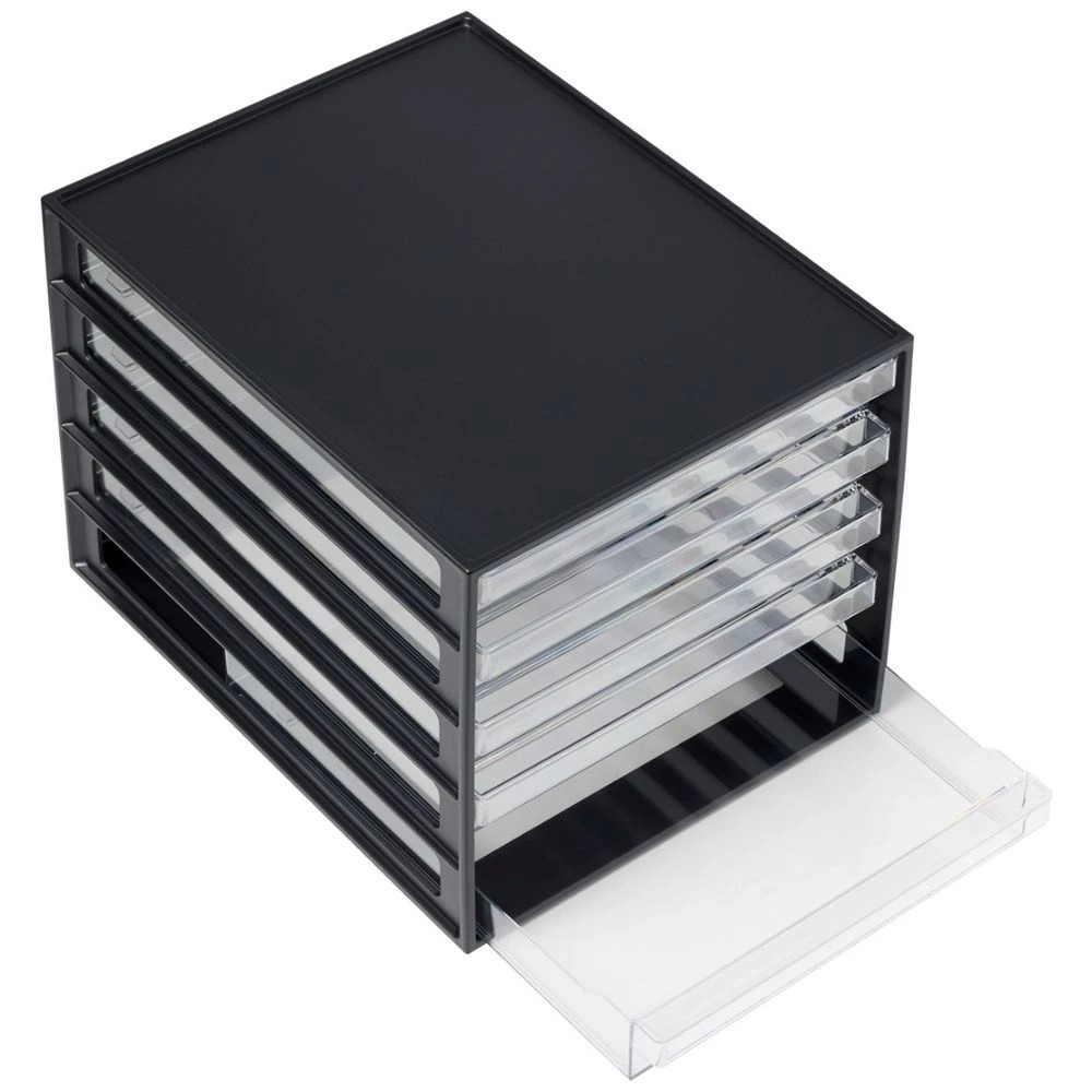 4 J.Burrows Desktop File Organiser 5 Drawer Black, 4 of 4