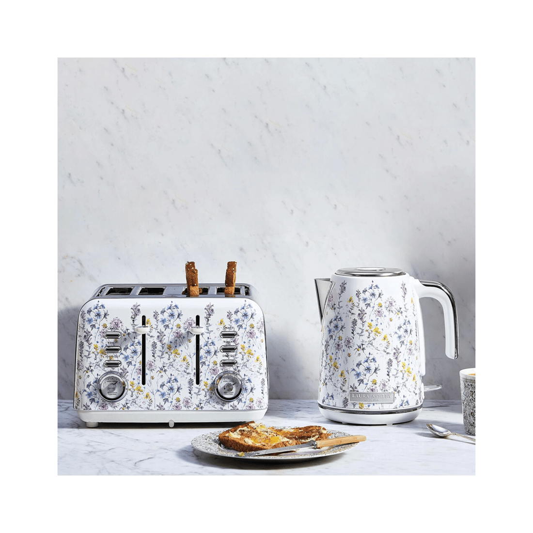 6 Laura Ashley 2Pc 1.7L Jug Electric Kettle And 4 Slice Toaster Set Kitchen Set
 - multi, 6 of 9