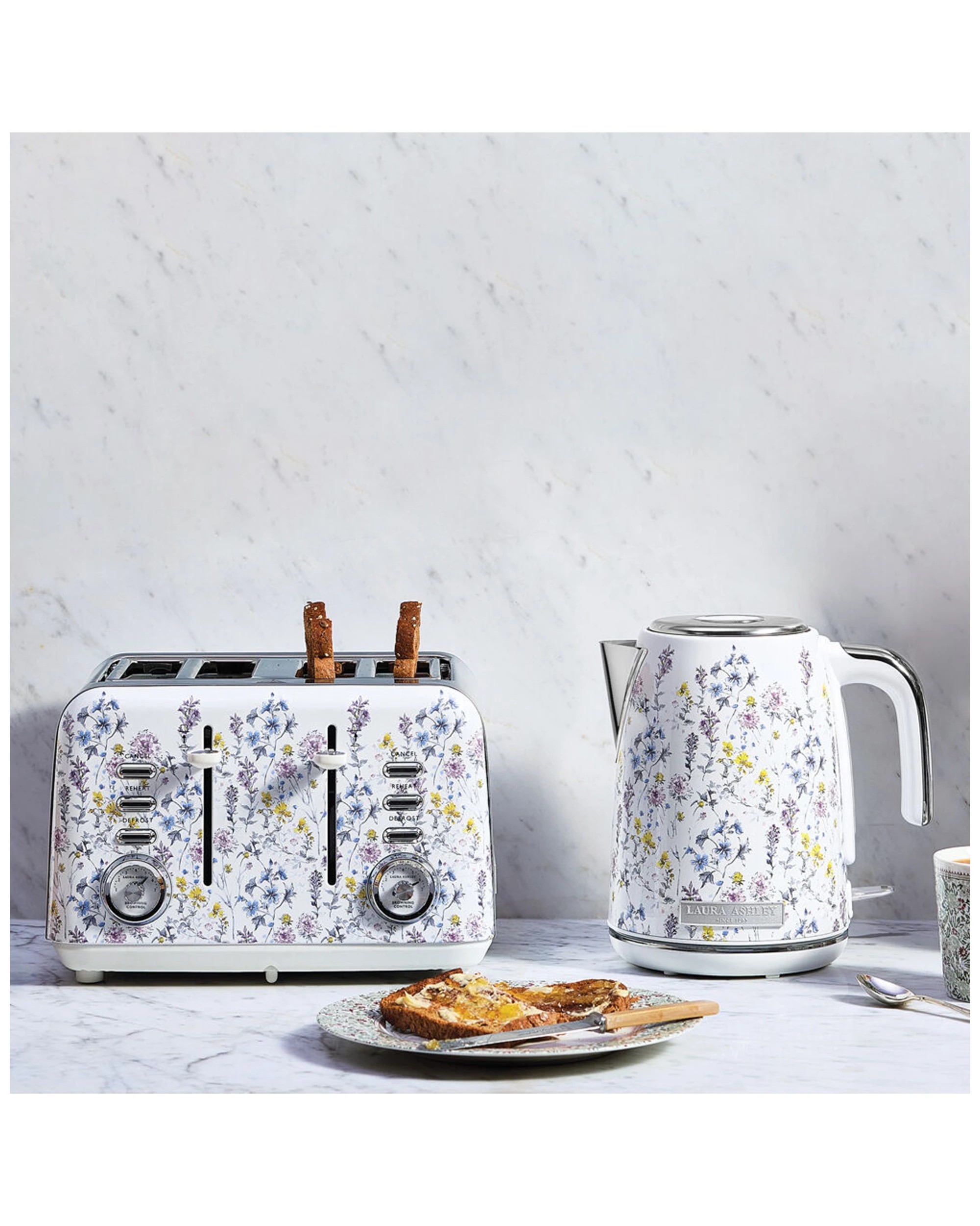 6 Laura Ashley 2Pc 1.7L Jug Electric Kettle And 4 Slice Toaster Set Kitchen Set
 - multi, 6 of 9