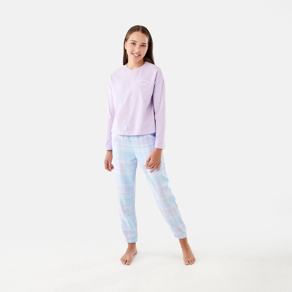 1 Knit Flannelette Pyjama Set Pur Slogan, 1 of 10