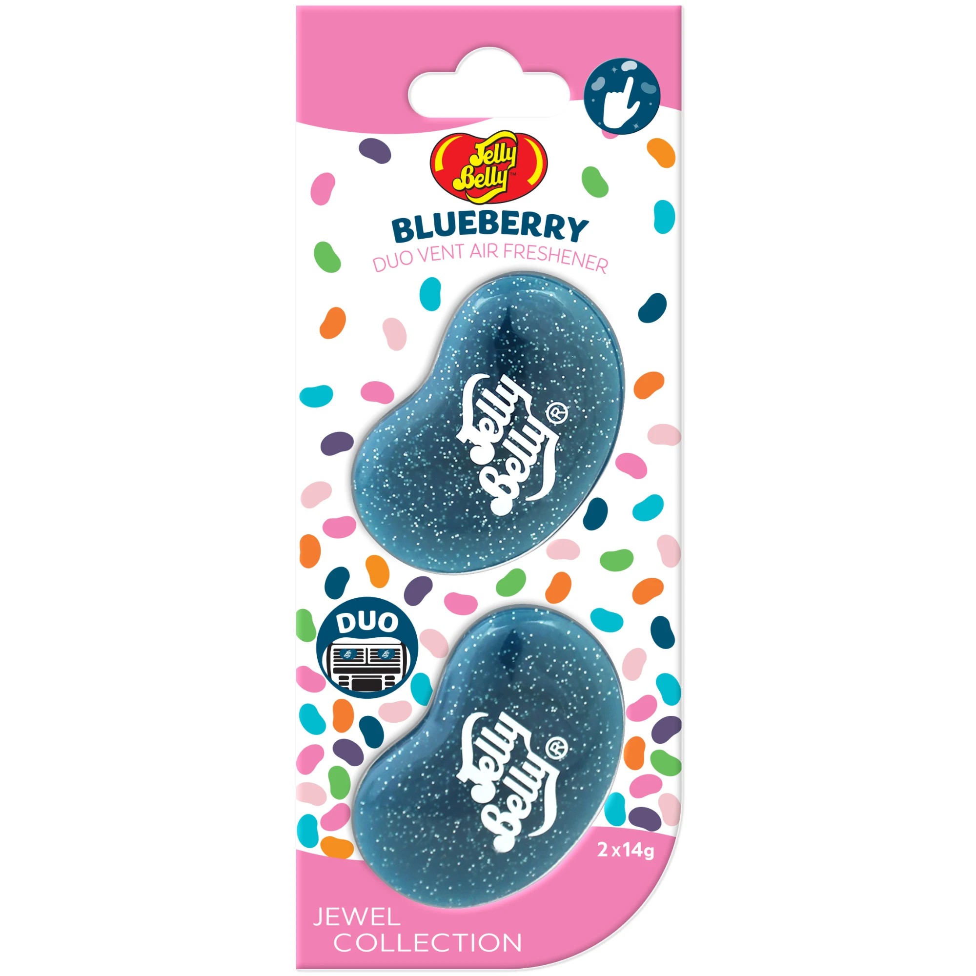 1 2 Pack Jelly Belly Duo Vent Air Freshener - Blueberry, 1 of 1