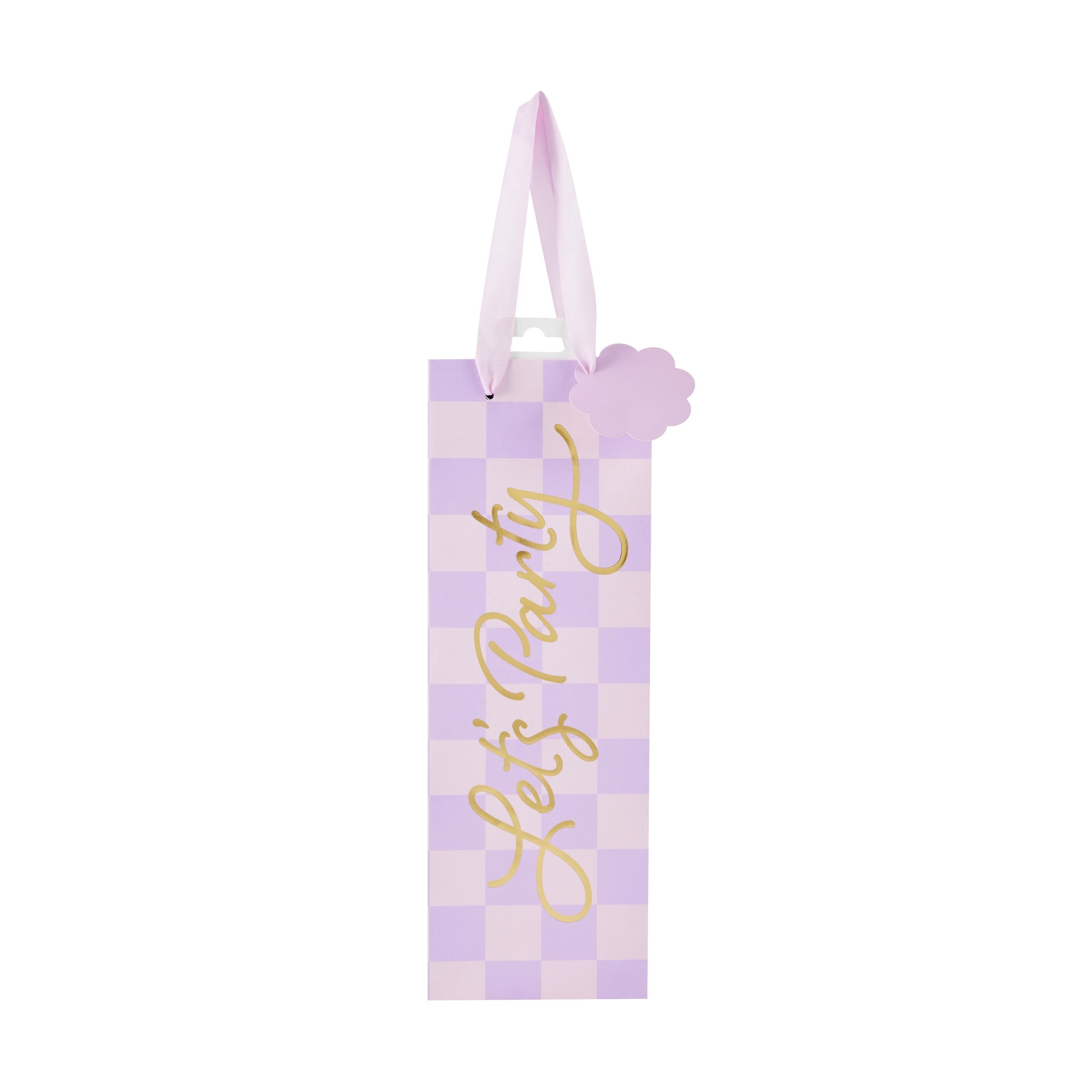 3 Lilac Check Bottle Bag, 3 of 5