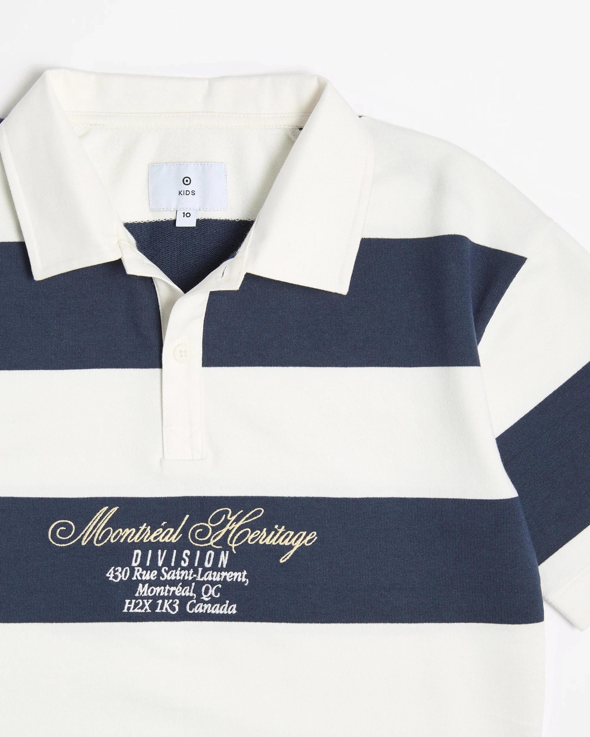 5 Target Short Sleeve Rugby Top CREAM/NAVY STRIPE, 5 of 5