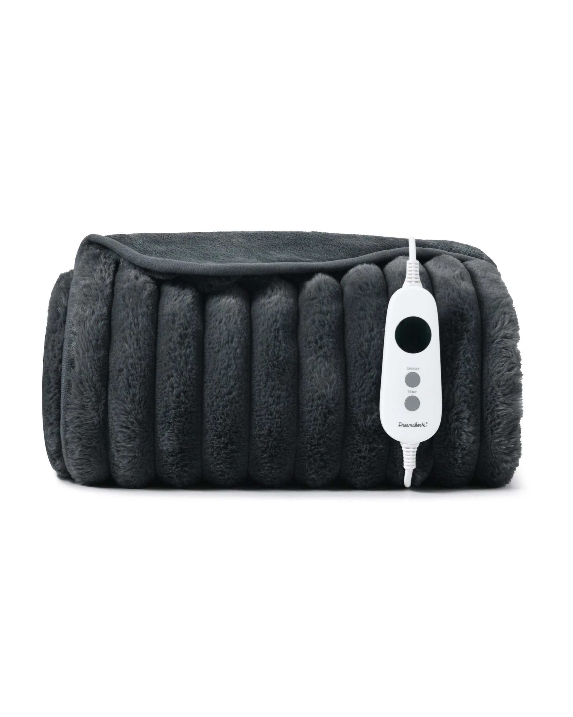 2 Dreamaker Cirra Chunky Embossed Fleece Heated Throw 130x160cm - Charcoal, 2 of 8