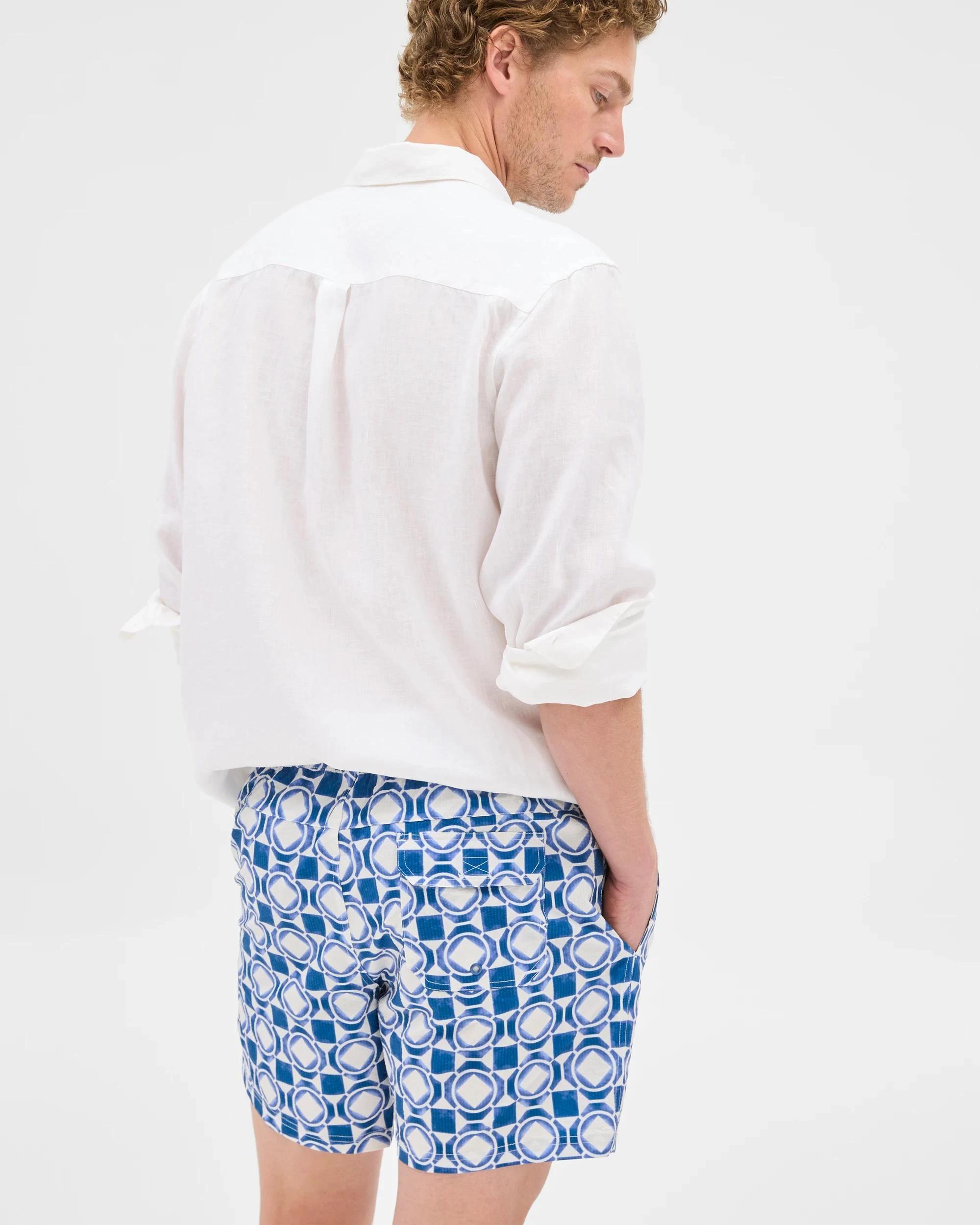 6 Target Seersucker Tile Print Swim Boardshorts BLUE, 6 of 7