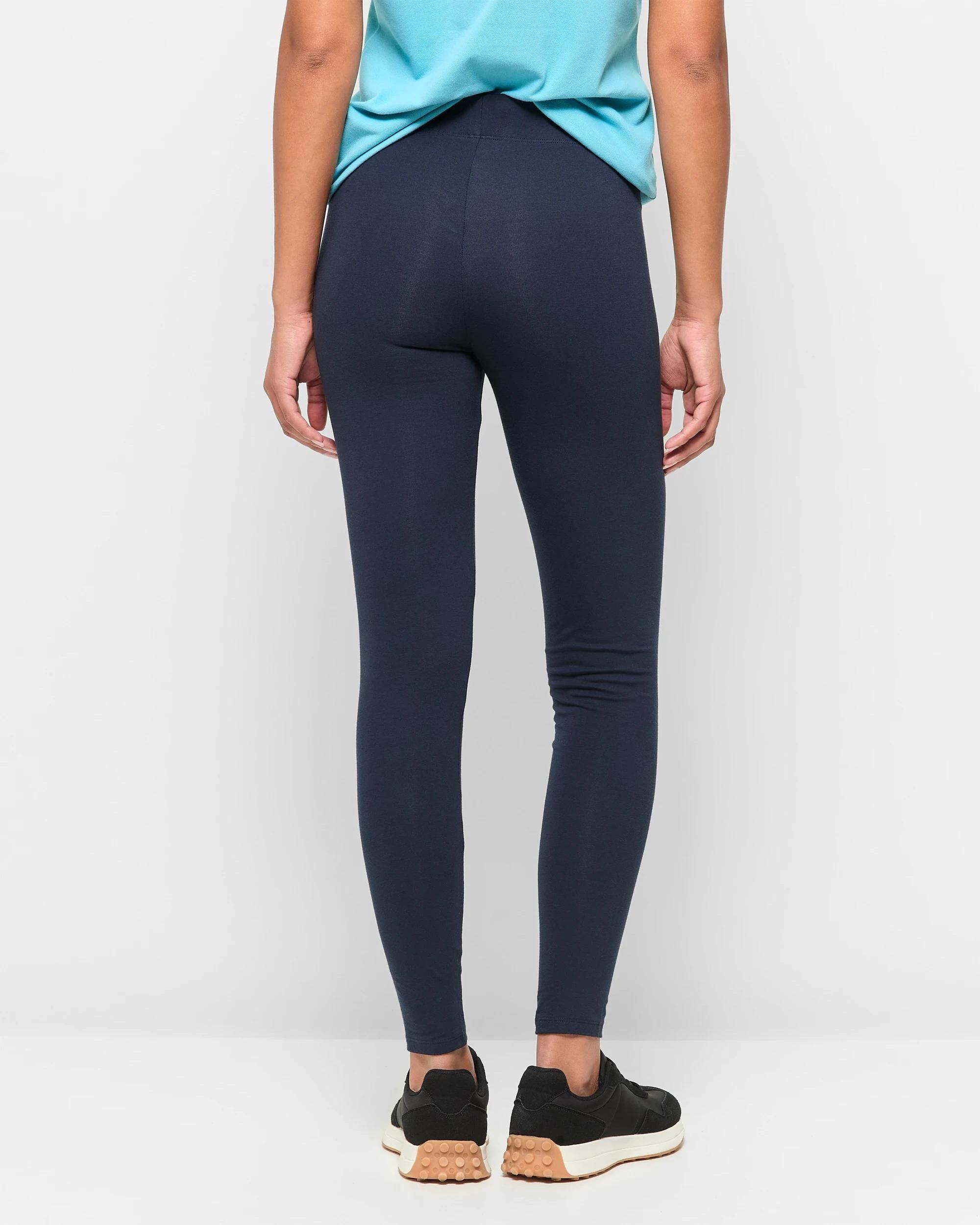 4 Target Active Australian Cotton Full Length Stretch Leggings NAVY BLUE, 4 of 5