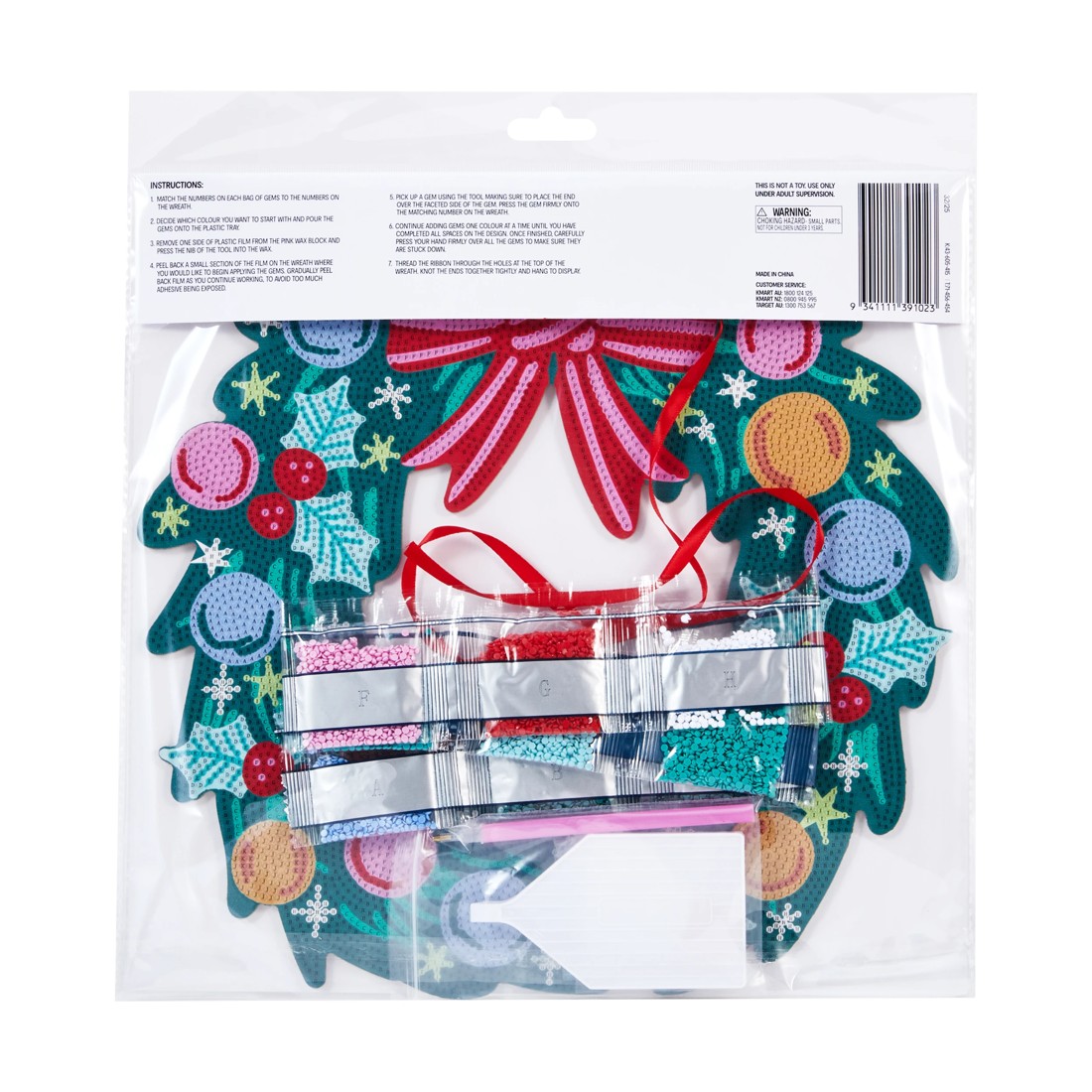 3 DIY Gem Art Wreath Kit, 3 of 3