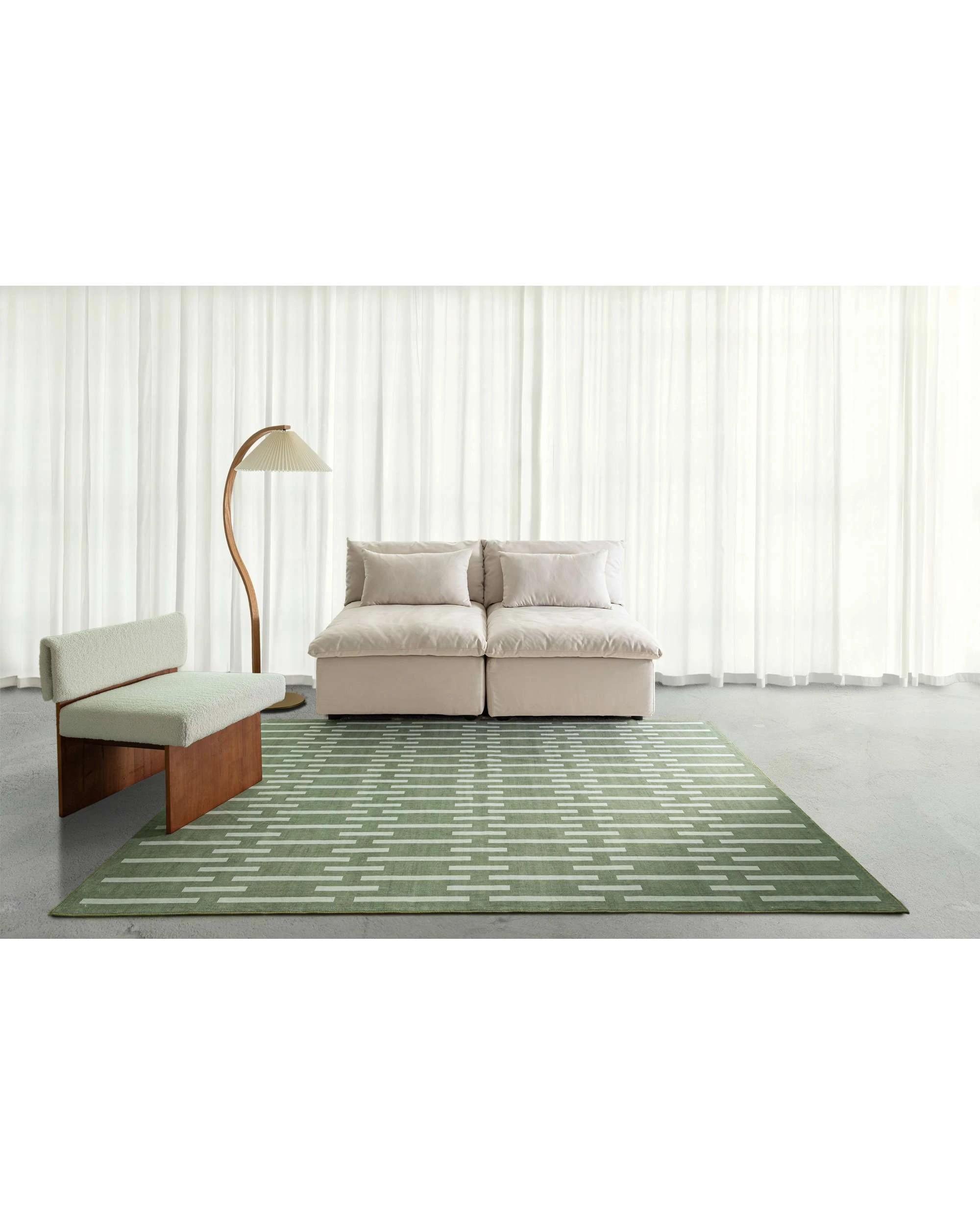 2 Loopsie Gerritsen Printed Washable Rug-320cm x 230cm - Green, 2 of 9