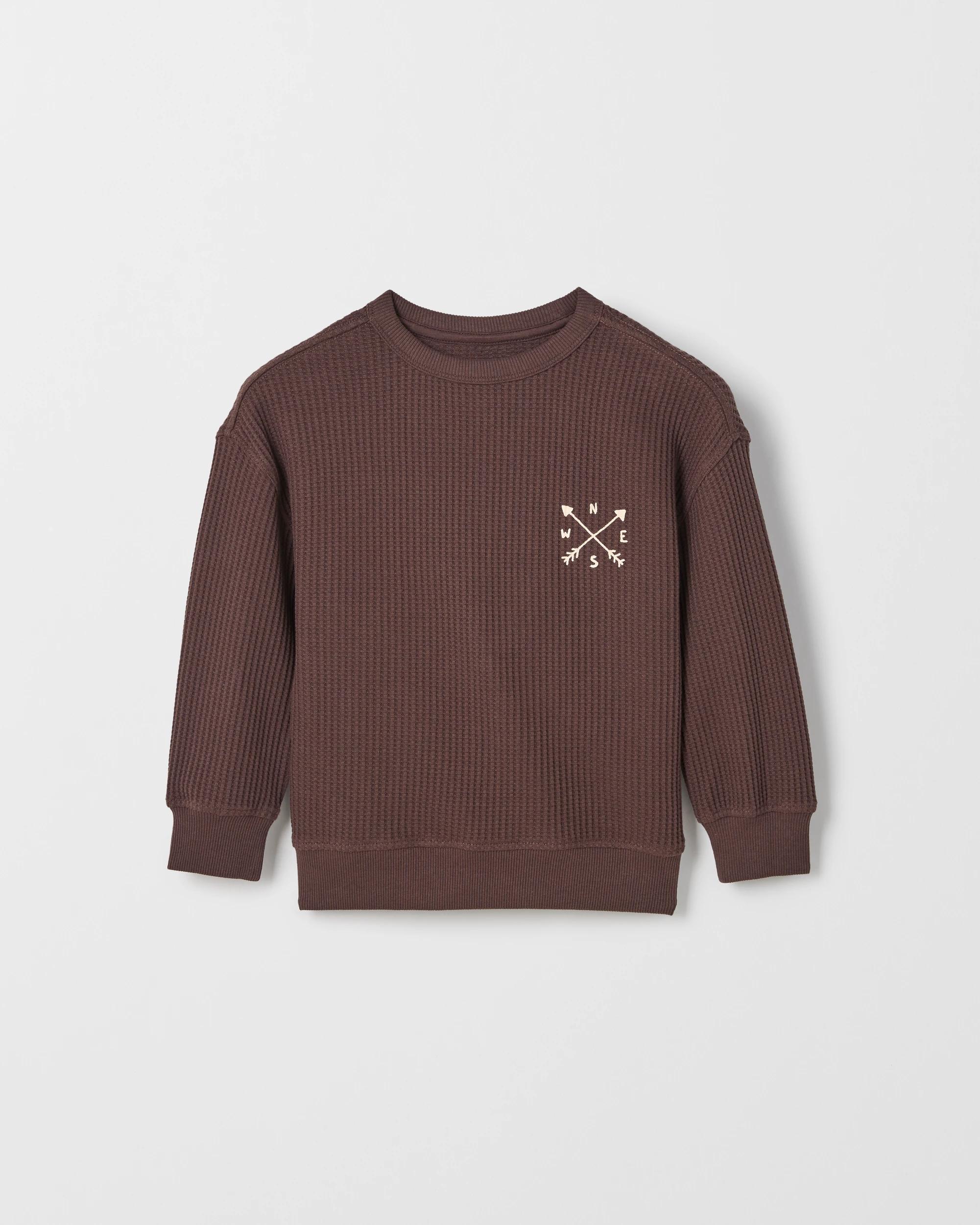 5 Target Kids Australian Cotton Long Sleeve Oversized Waffle T-Shirt HOT FUDGE, 5 of 6