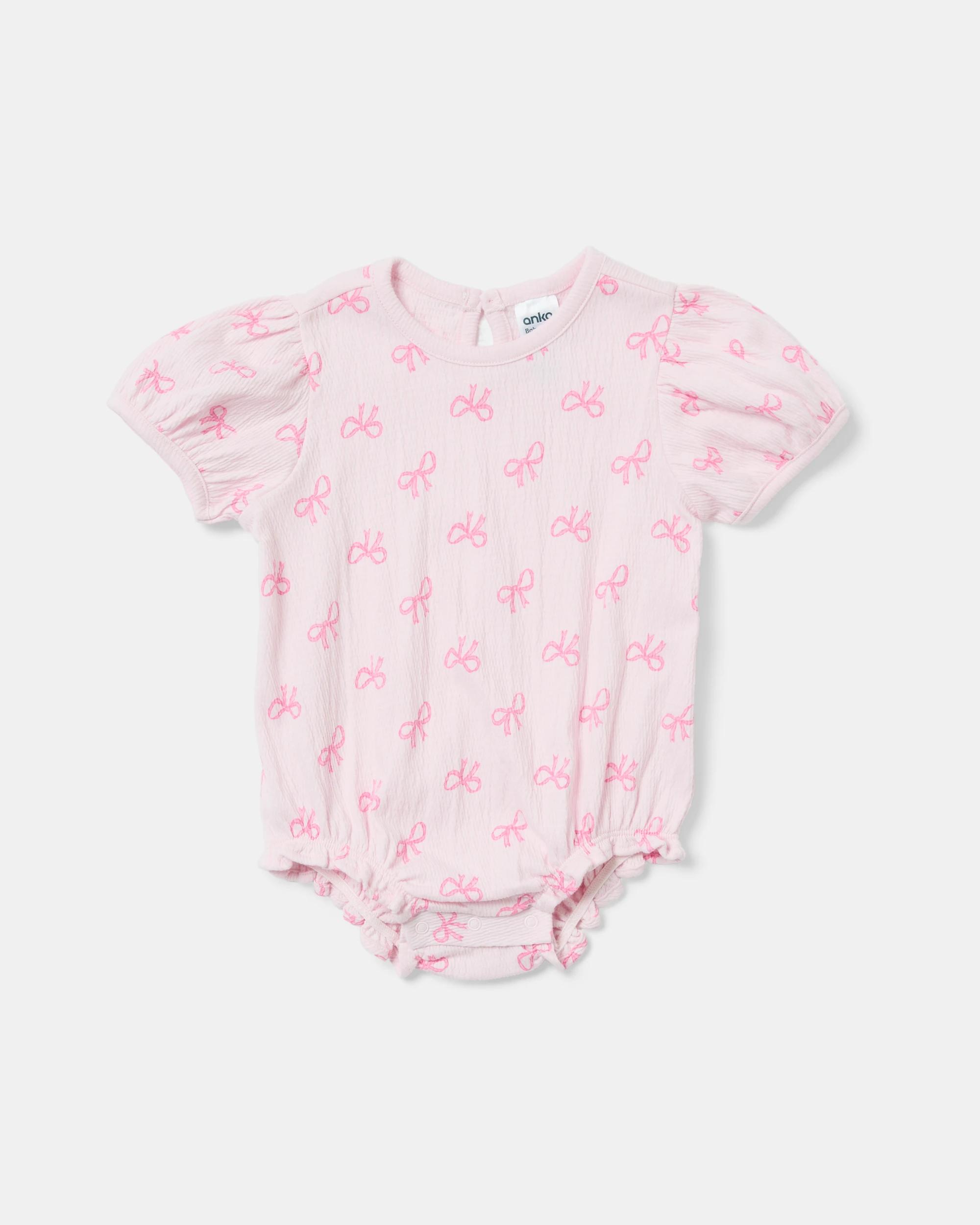 1 Short Sleeve Crinkle Bodysuit Bows, 1 of 3