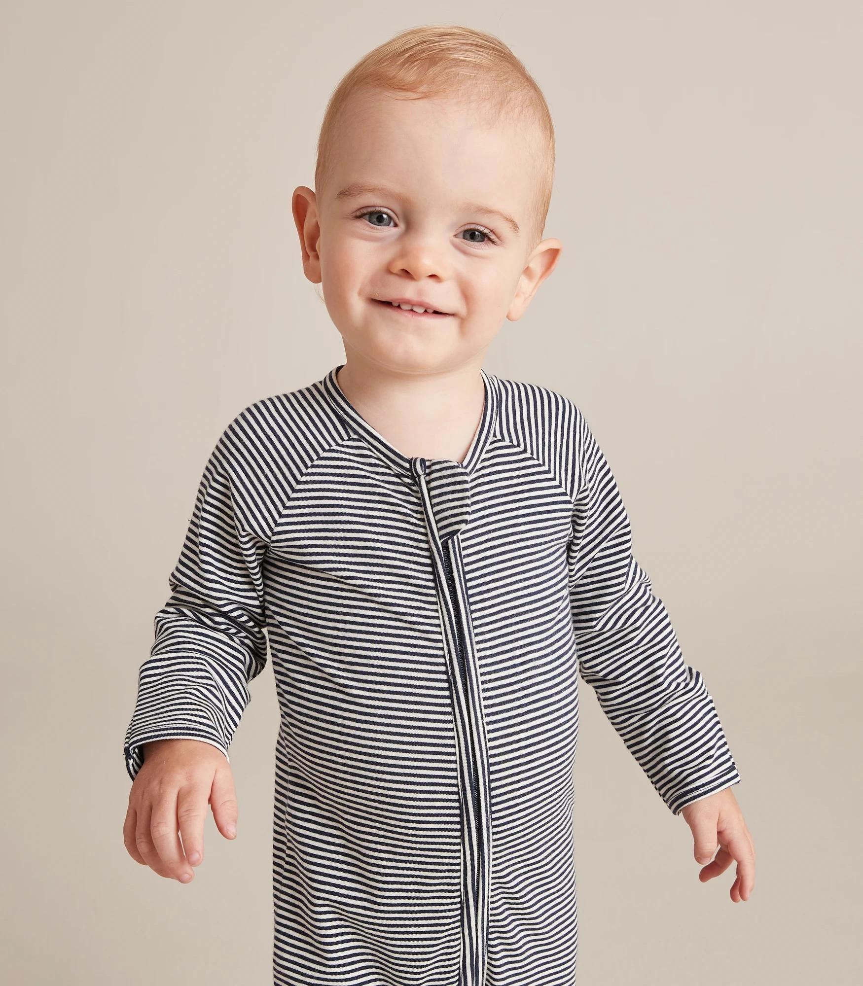 4 Target Baby Organic Cotton Stripe Coverall NAVY BLUE, 4 of 7