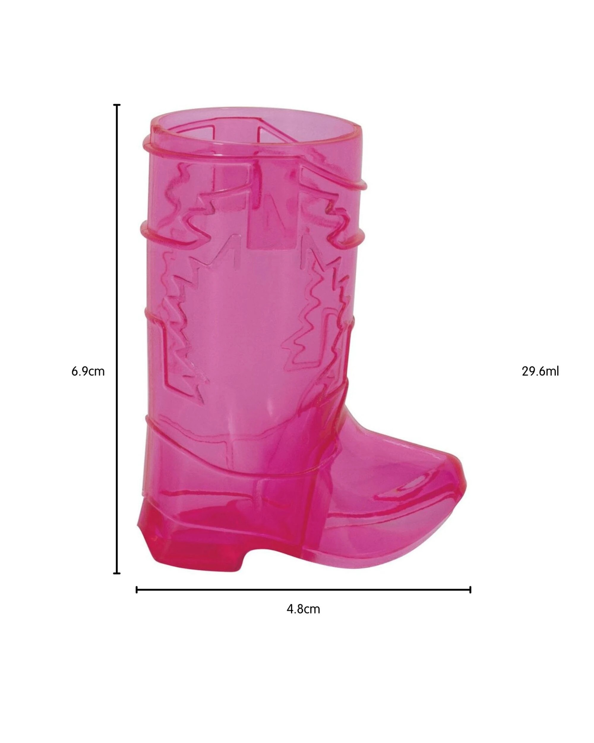 2 Meteor Cowboy Boot Plastic Shot Glasses Pack of 4 - Pink, 2 of 3
