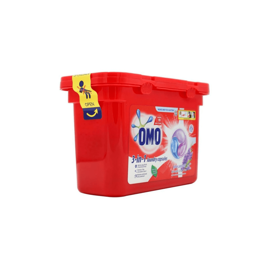 3 Omo 3-In-1 Laundry Capsules Lavender Front Top Loader Odour Control 6PK, 3 of 4