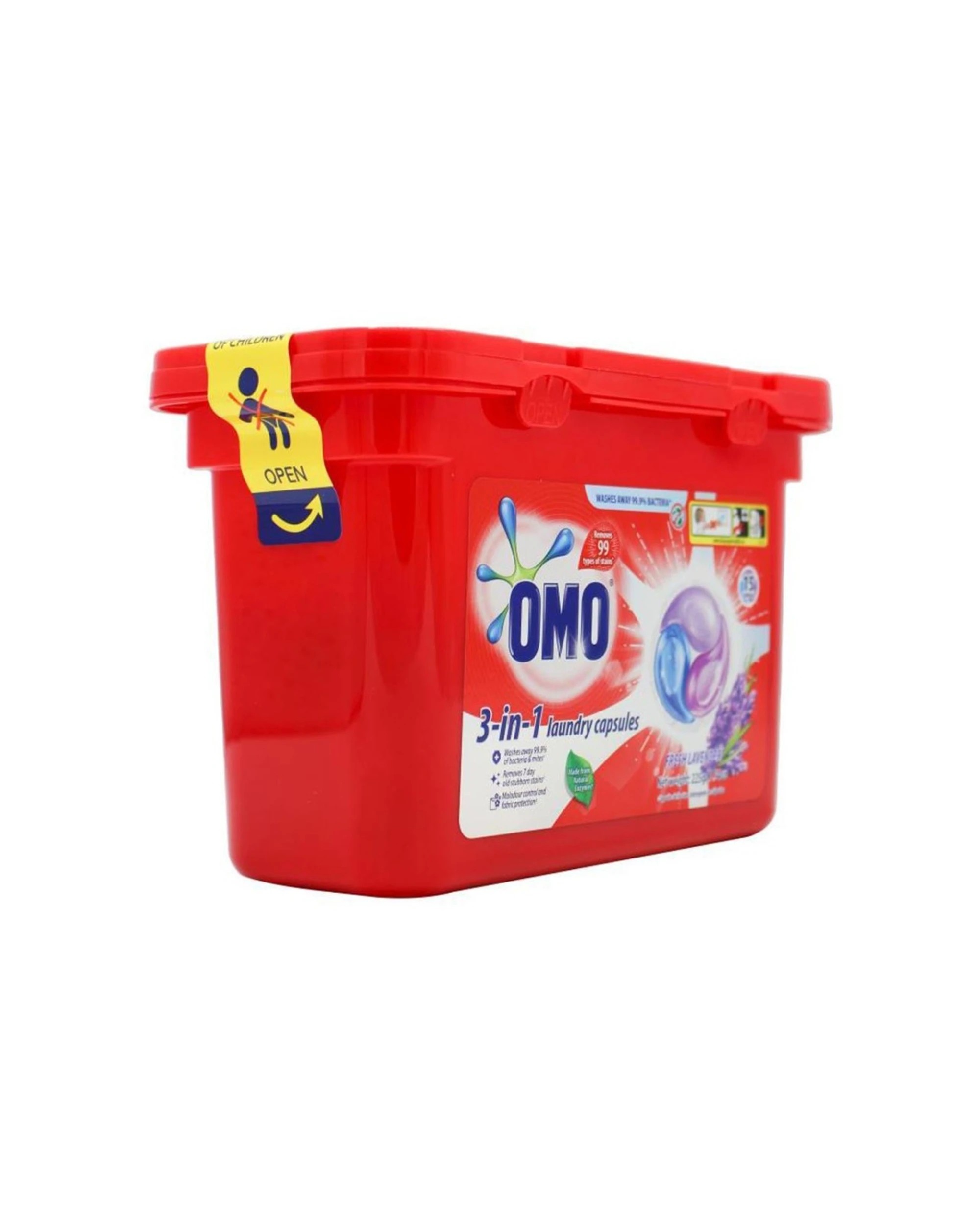 3 Omo 3-In-1 Laundry Capsules Lavender Front Top Loader Odour Control 6PK, 3 of 4