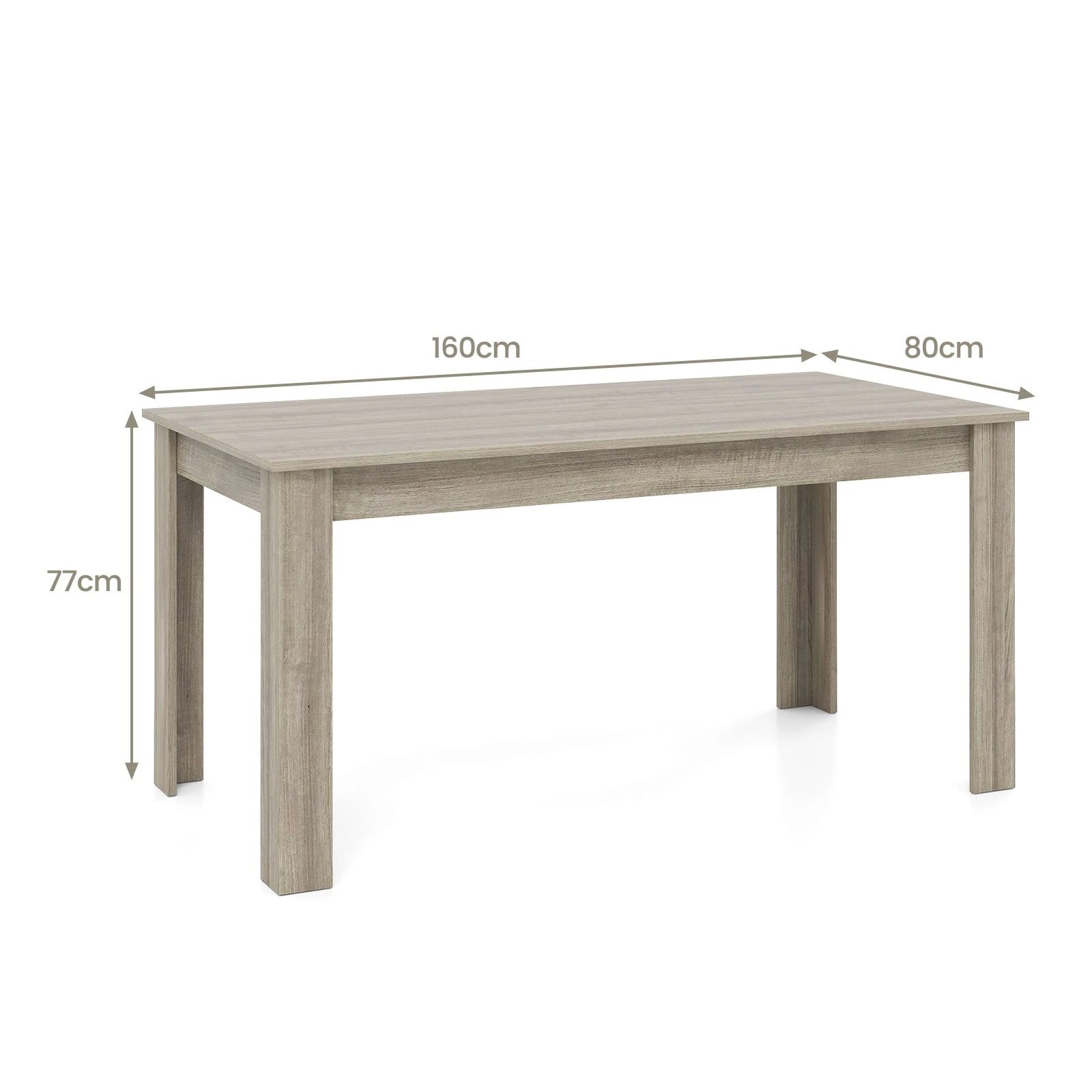 4 Costway 160CM Dining Table Rectangular Kitchen Table 6-8 Seat Computer Workstation, 4 of 4